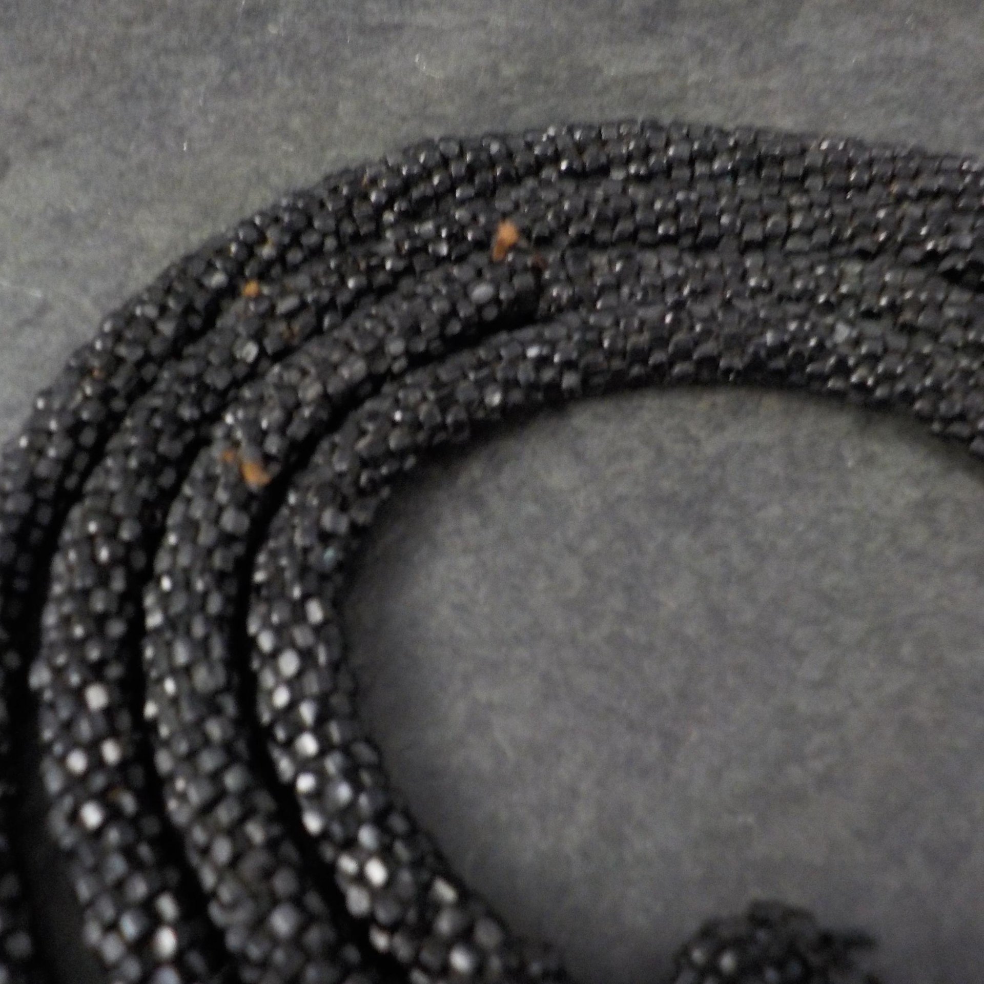 Antique Black Soft Jet Beaded Necklace, Art Deco, ca 1900 to 1920s, Victorian Mourning 42 Inches