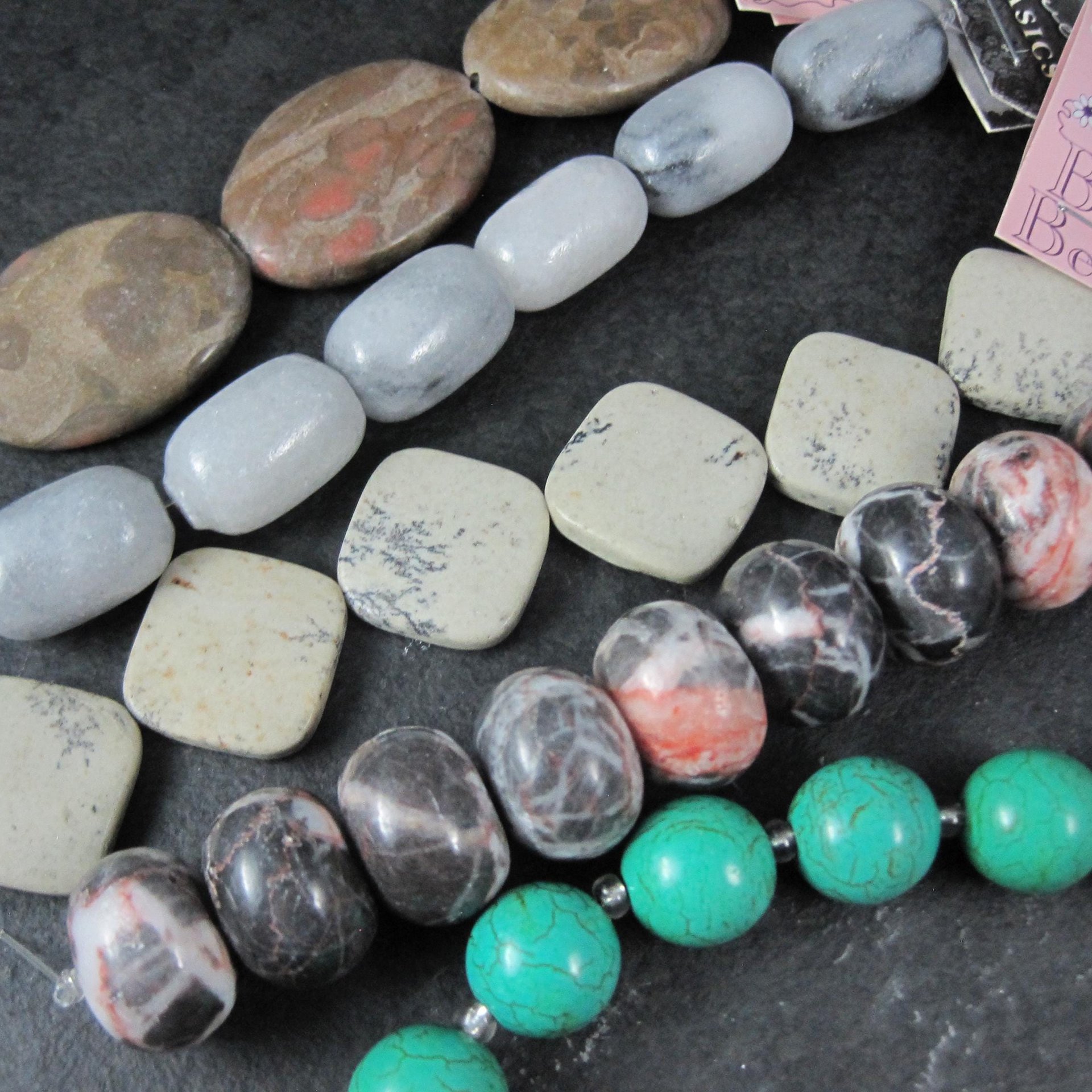 Destash Lot of Gemstone Jasper Magnesite Bead Strands