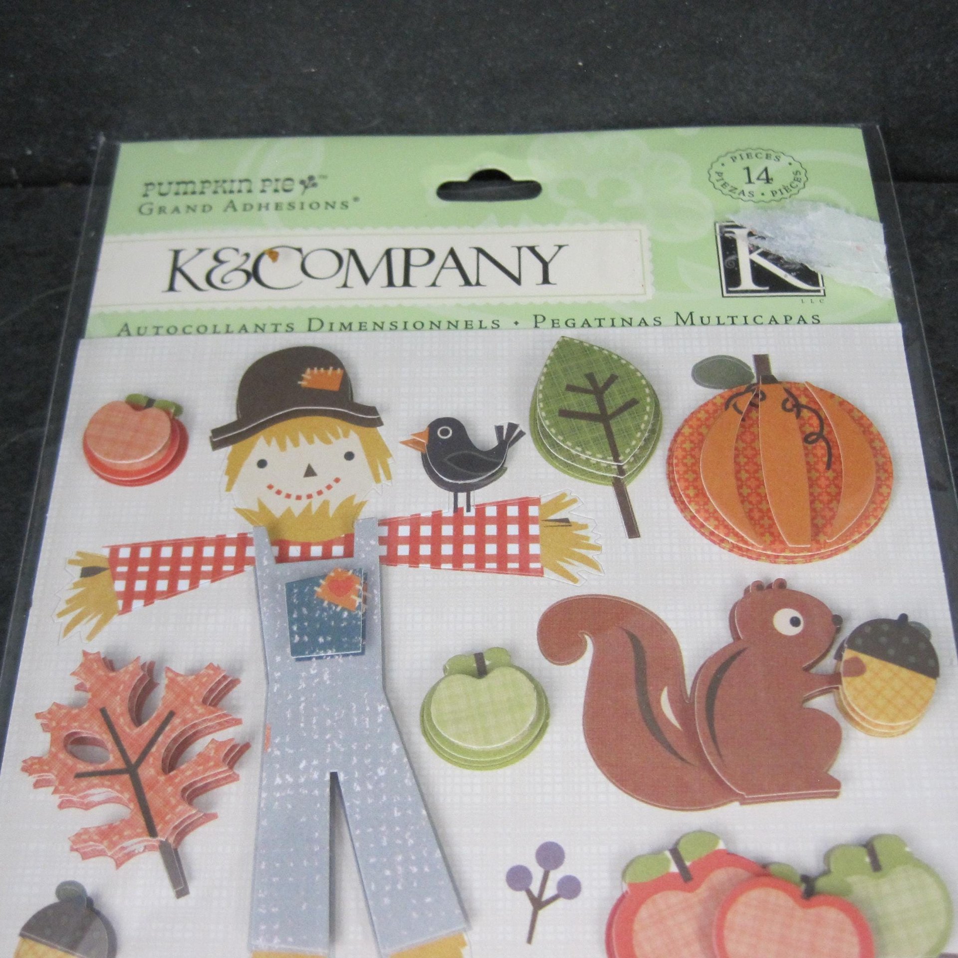 K & Company Fall Autumn Scarecrow Stickers Discontinued Dimensional