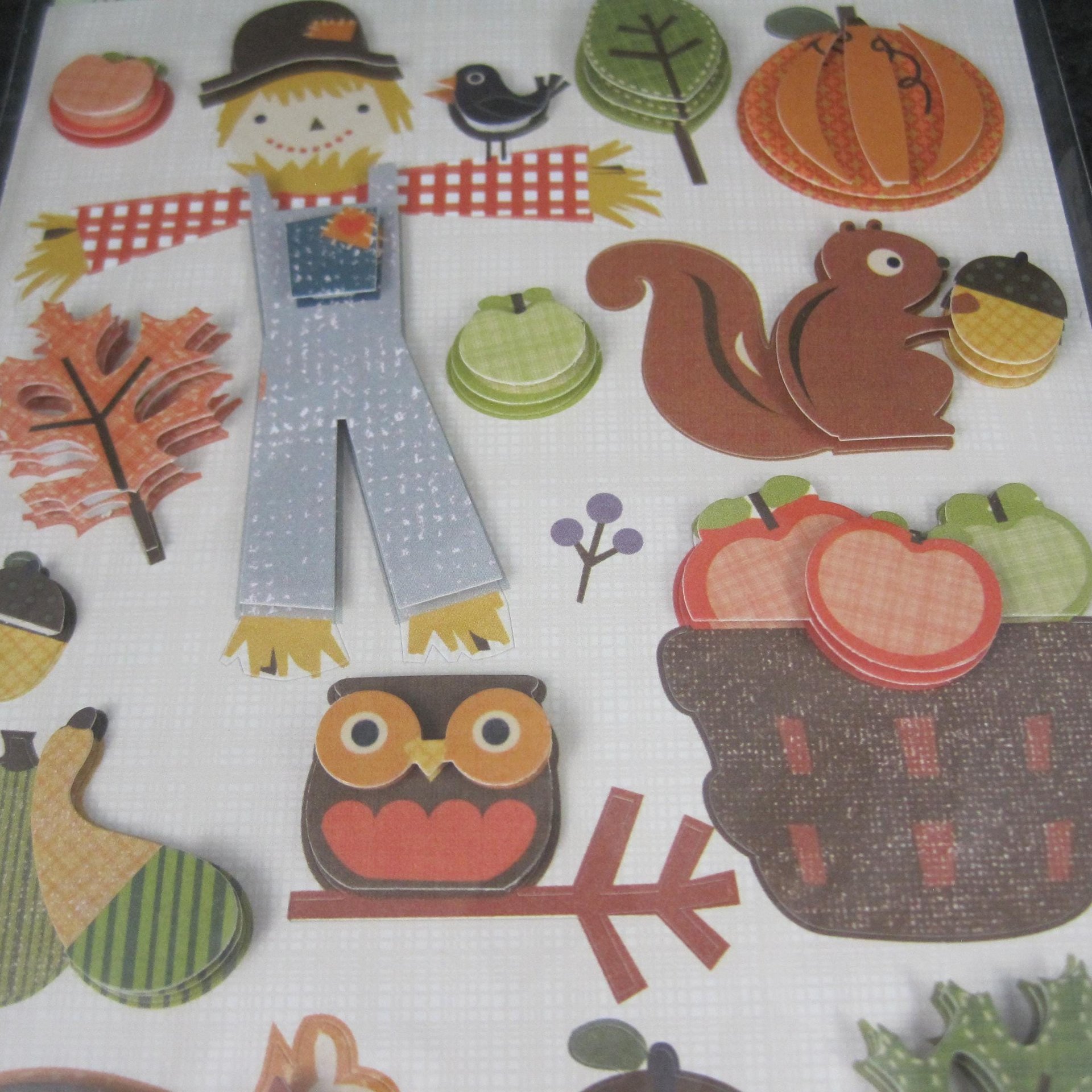 K & Company Fall Autumn Scarecrow Stickers Discontinued Dimensional