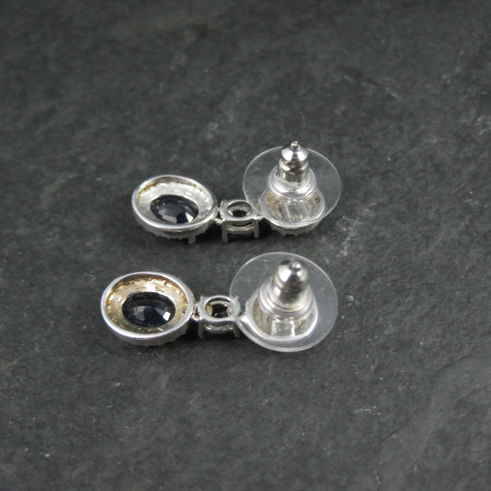 Estate Sterling Sapphire Earrings Silver Cocktail Earrings
