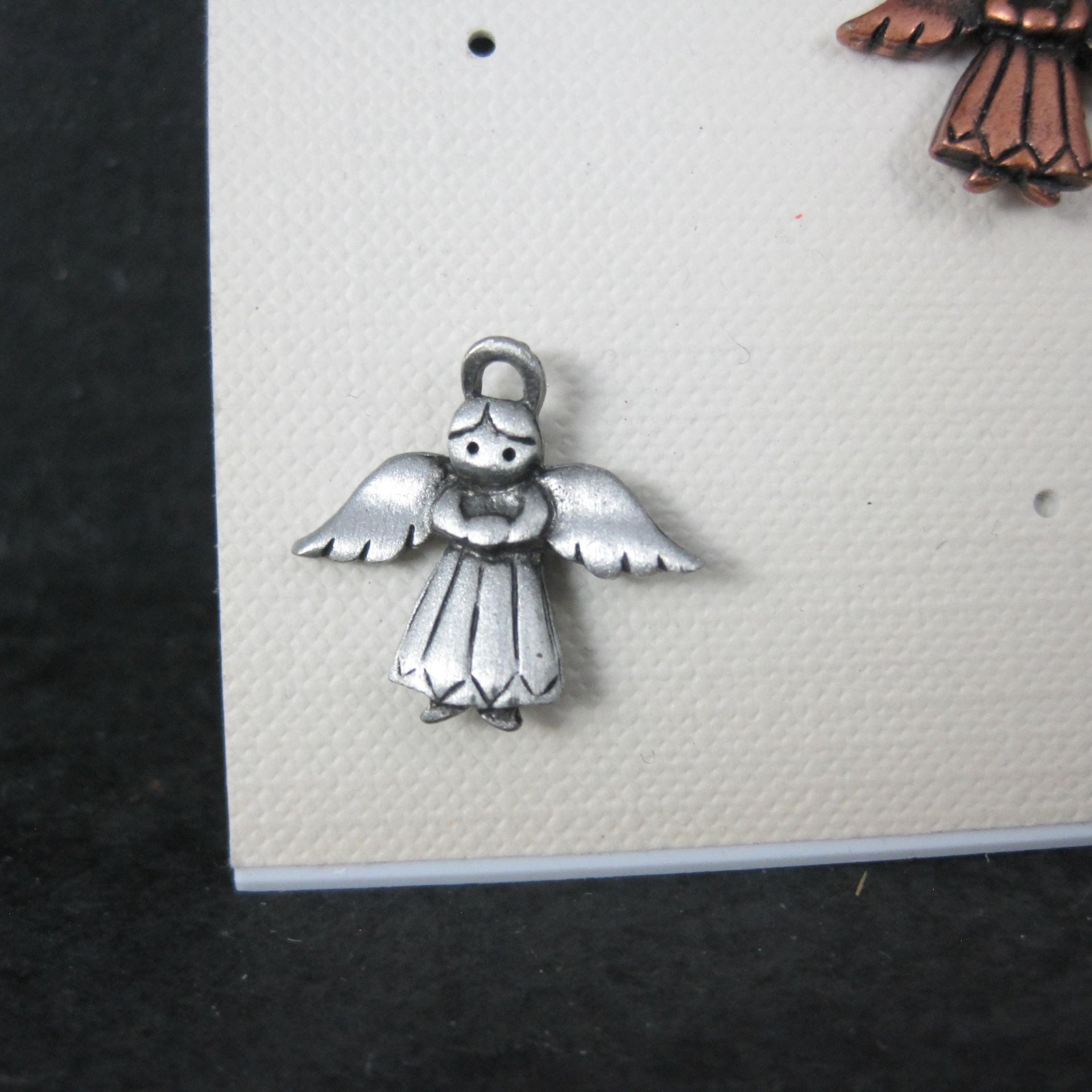 Set of 3 Copper Silver Gold Angel Lapel Pins New Old Stock 2001