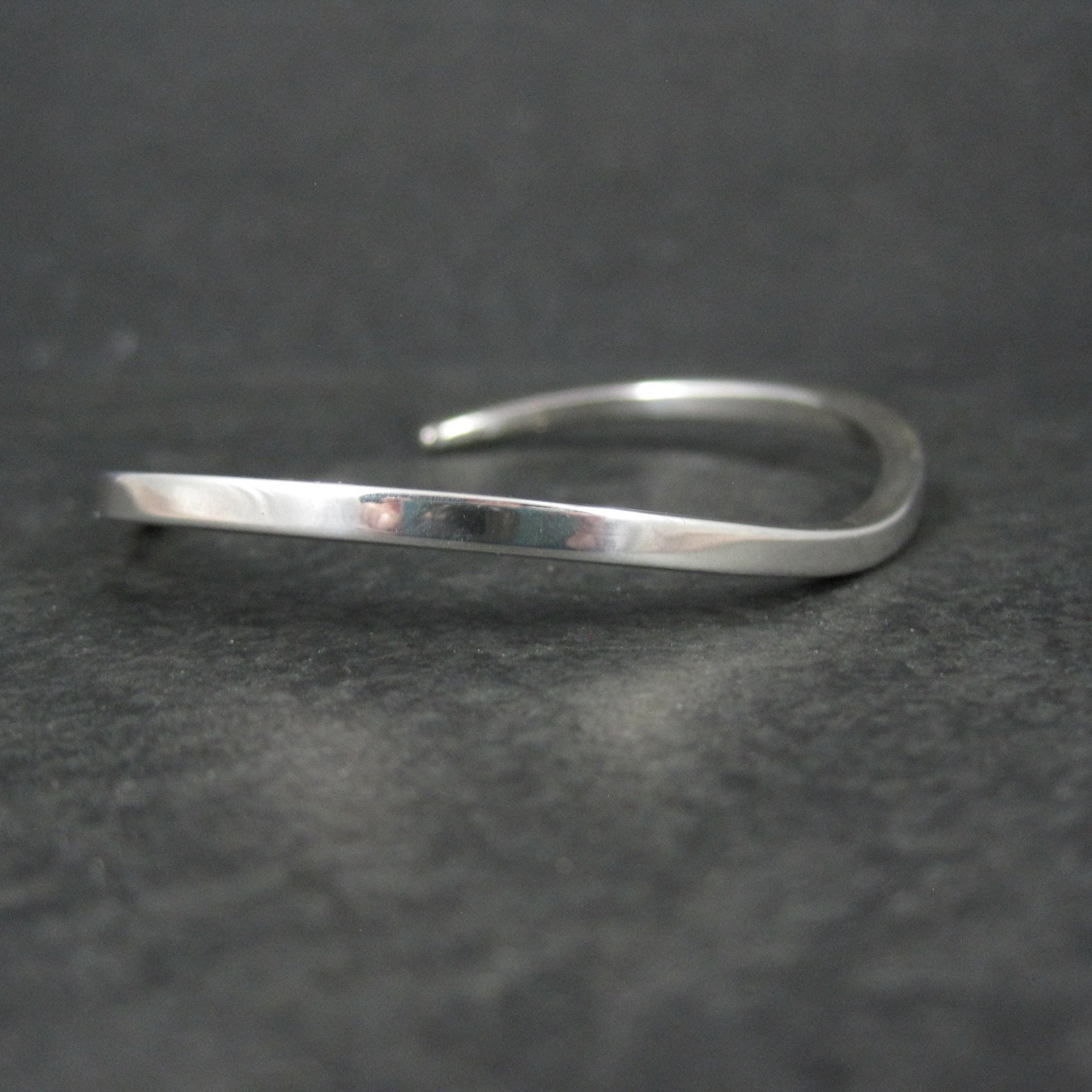 Southwestern Sterling Sweater Cuff Bracelet Simple Silver 6.25 Inches