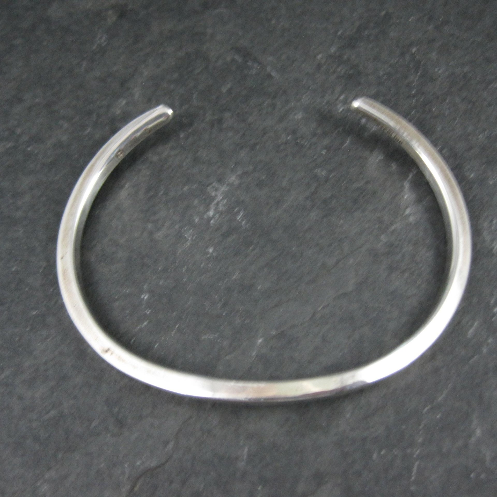 Southwestern Sterling Sweater Cuff Bracelet Simple Silver 6.25 Inches