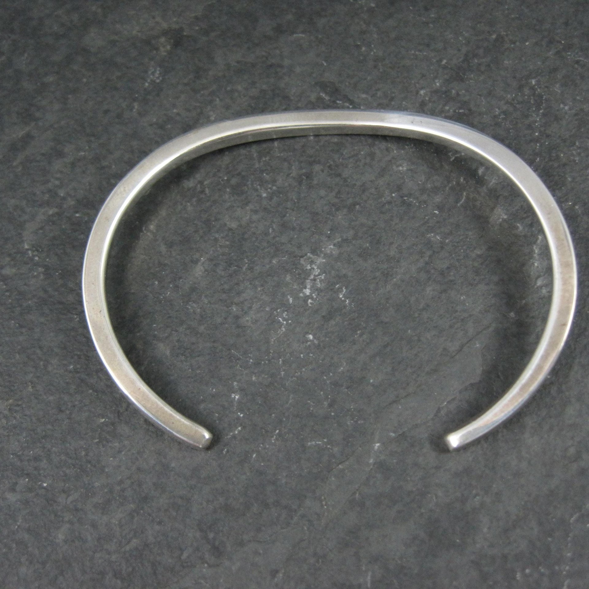 Southwestern Sterling Sweater Cuff Bracelet Simple Silver 6.25 Inches