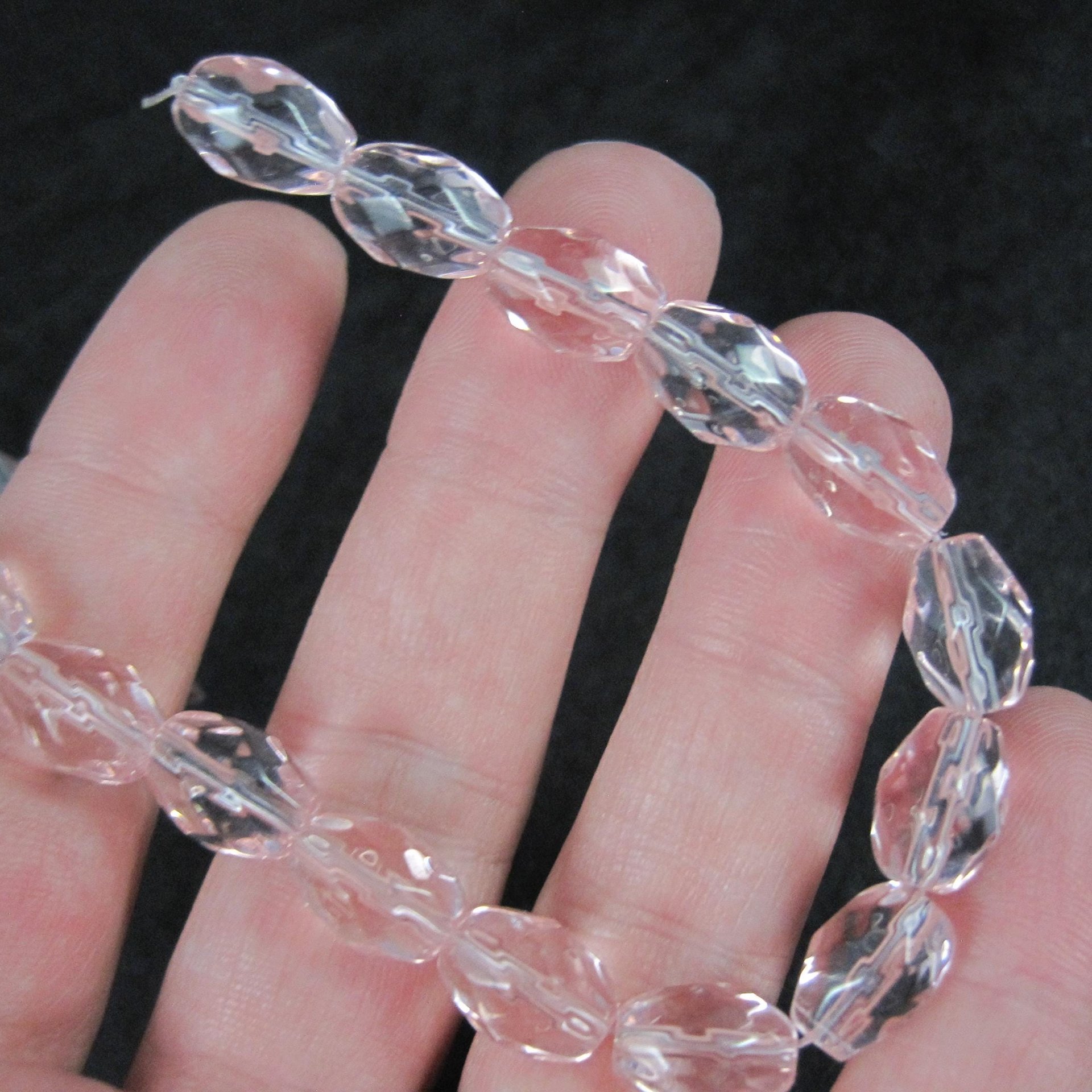 Faceted Pink Glass Beads 8x11mm Bliss Beads