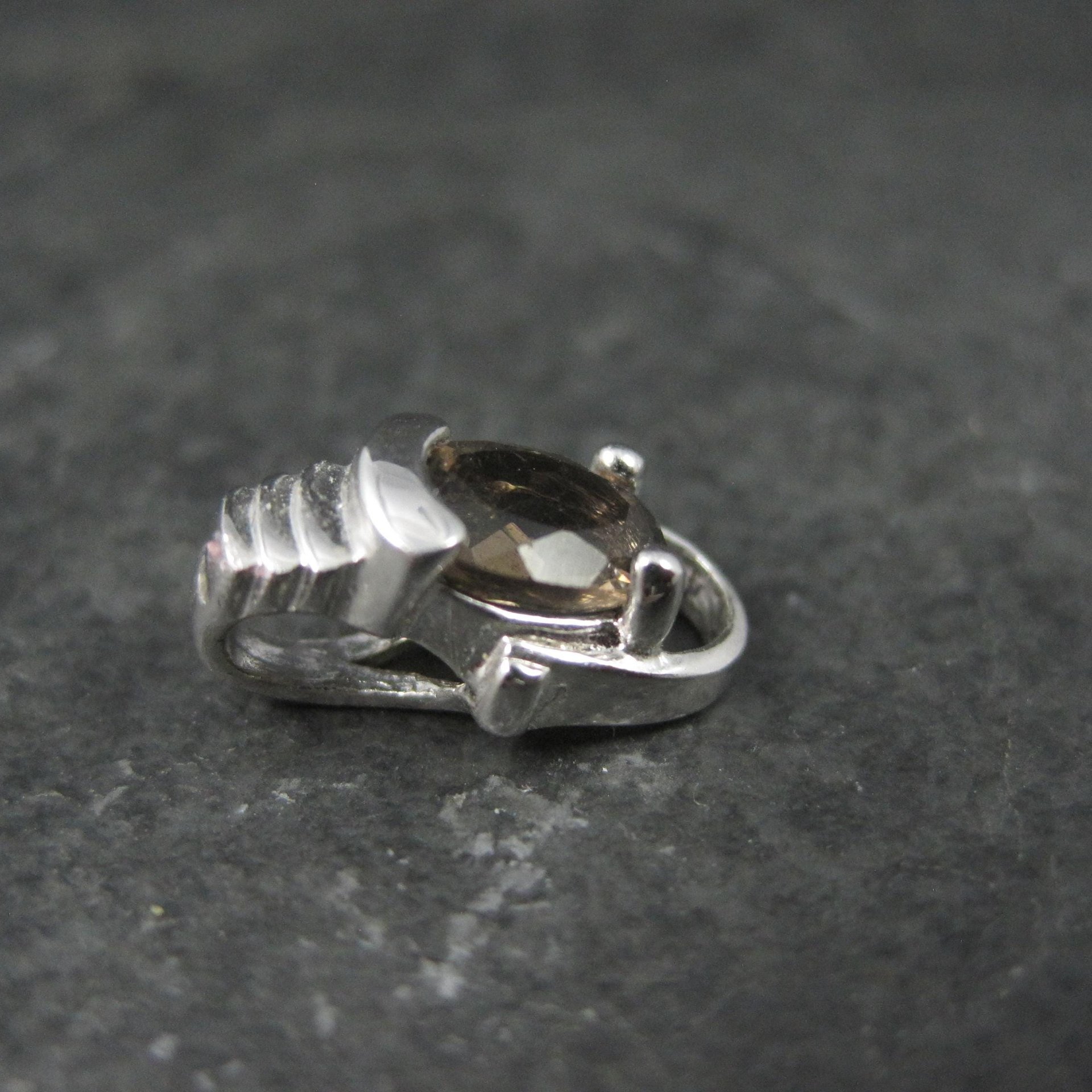 Tiny Sterling Silver Smoky Quartz Pendant