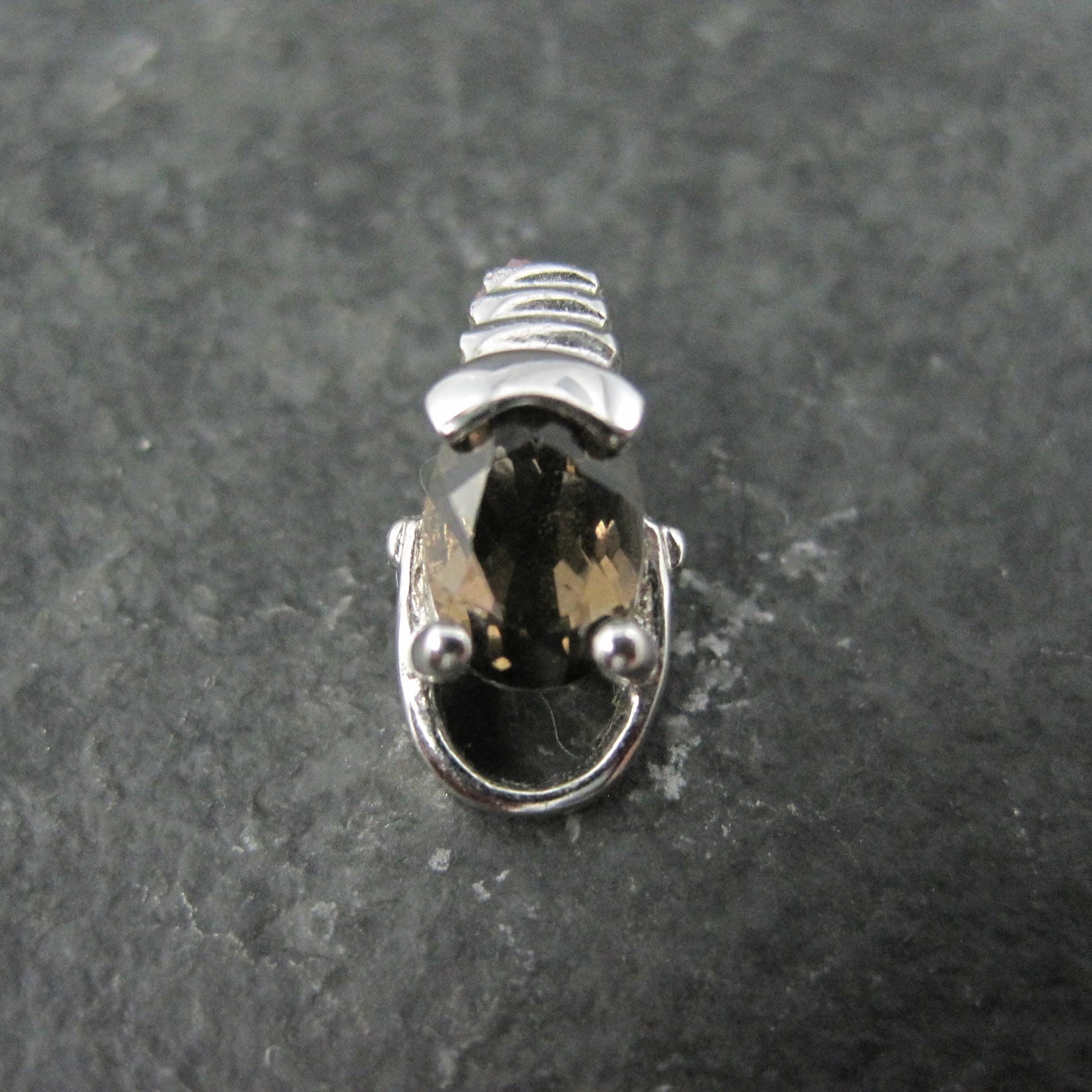 Tiny Sterling Silver Smoky Quartz Pendant