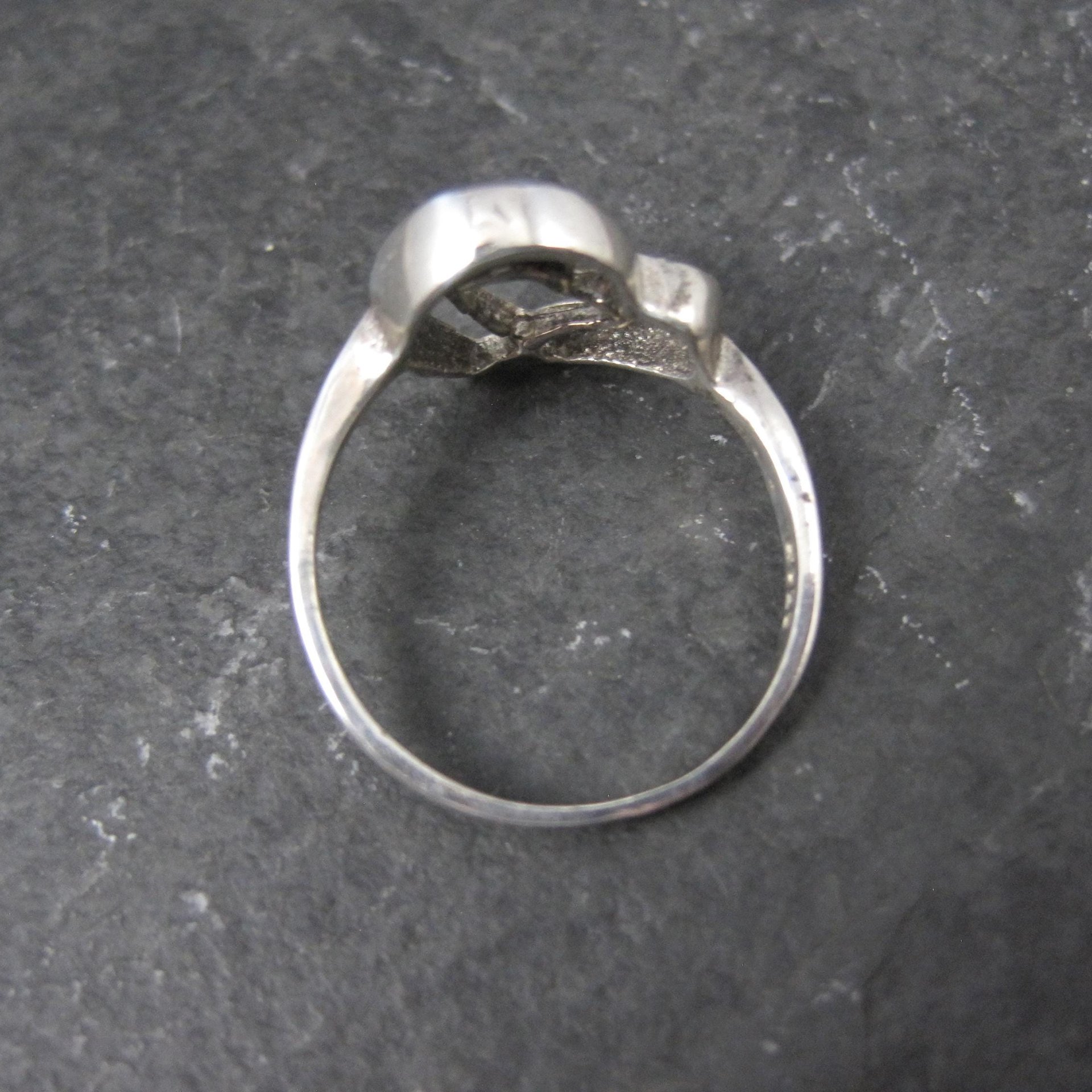Vintage Sterling Double Heart Ring Size 6.5