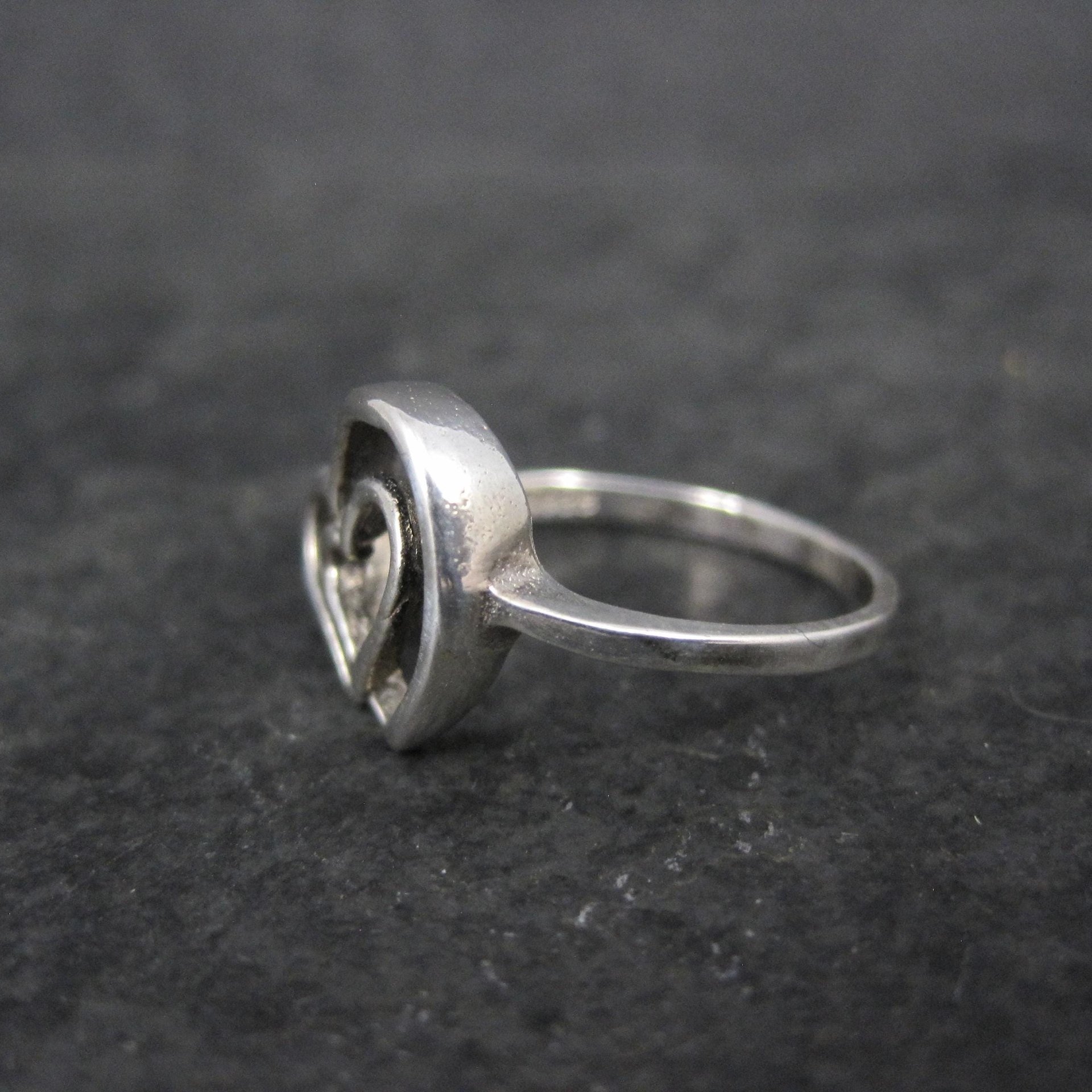 Vintage Sterling Double Heart Ring Size 6.5