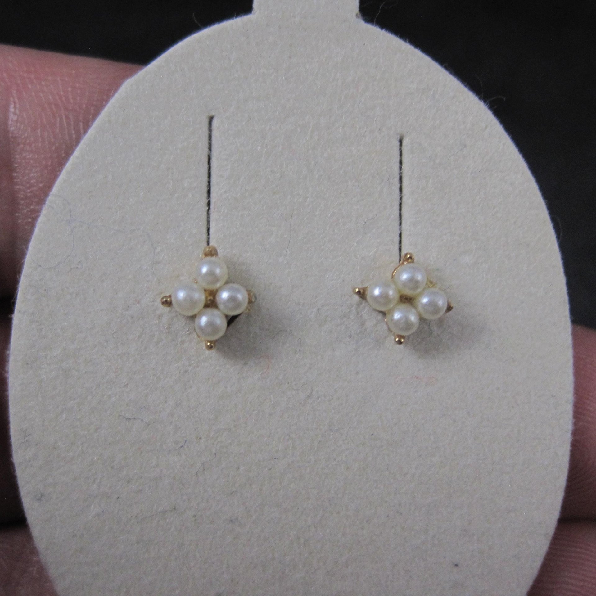 Vintage 14K Pearl Kids Stud Earrings New Old Stock