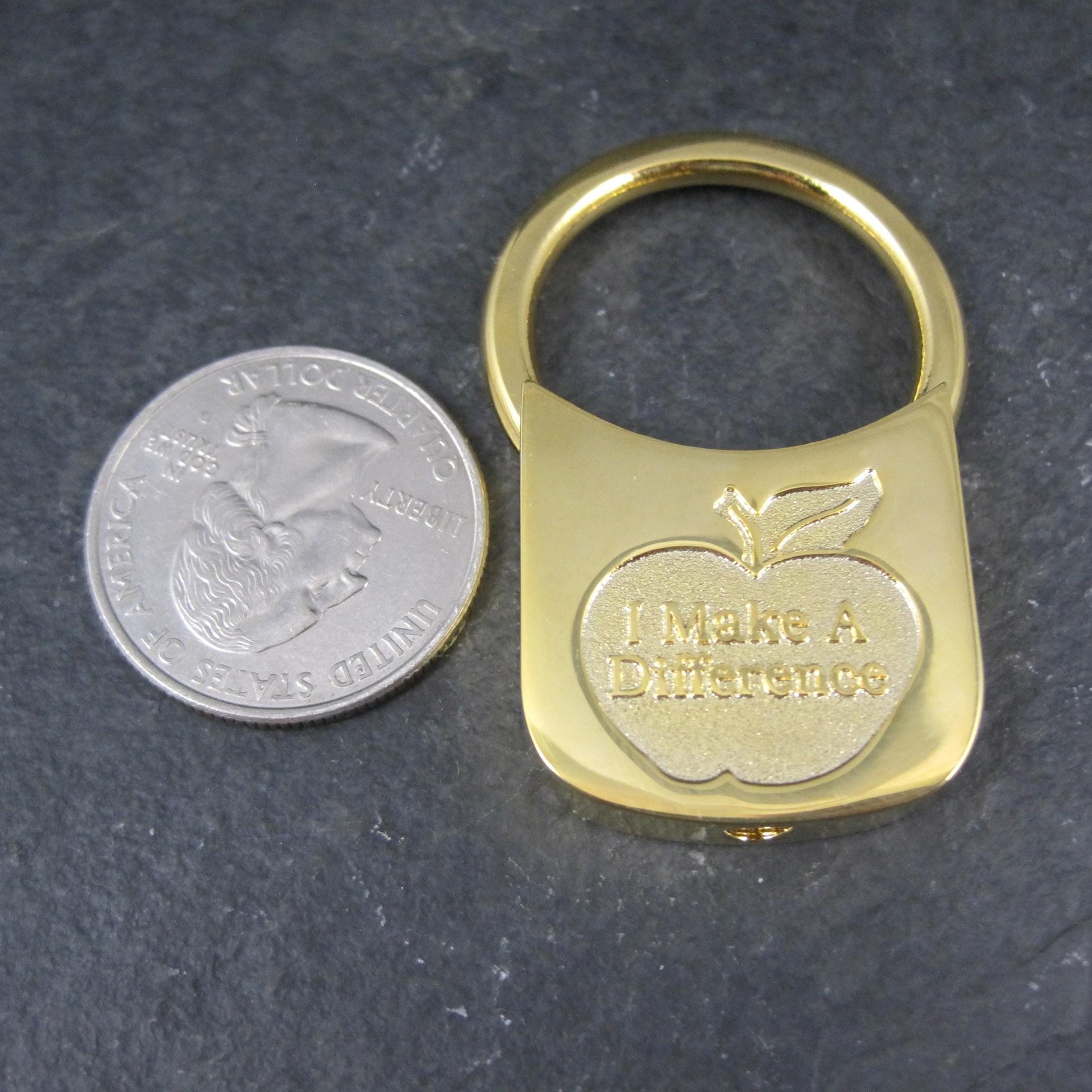 Vintage Teacher Keychain I Make A Difference New Old Stock 1980s Key Ring