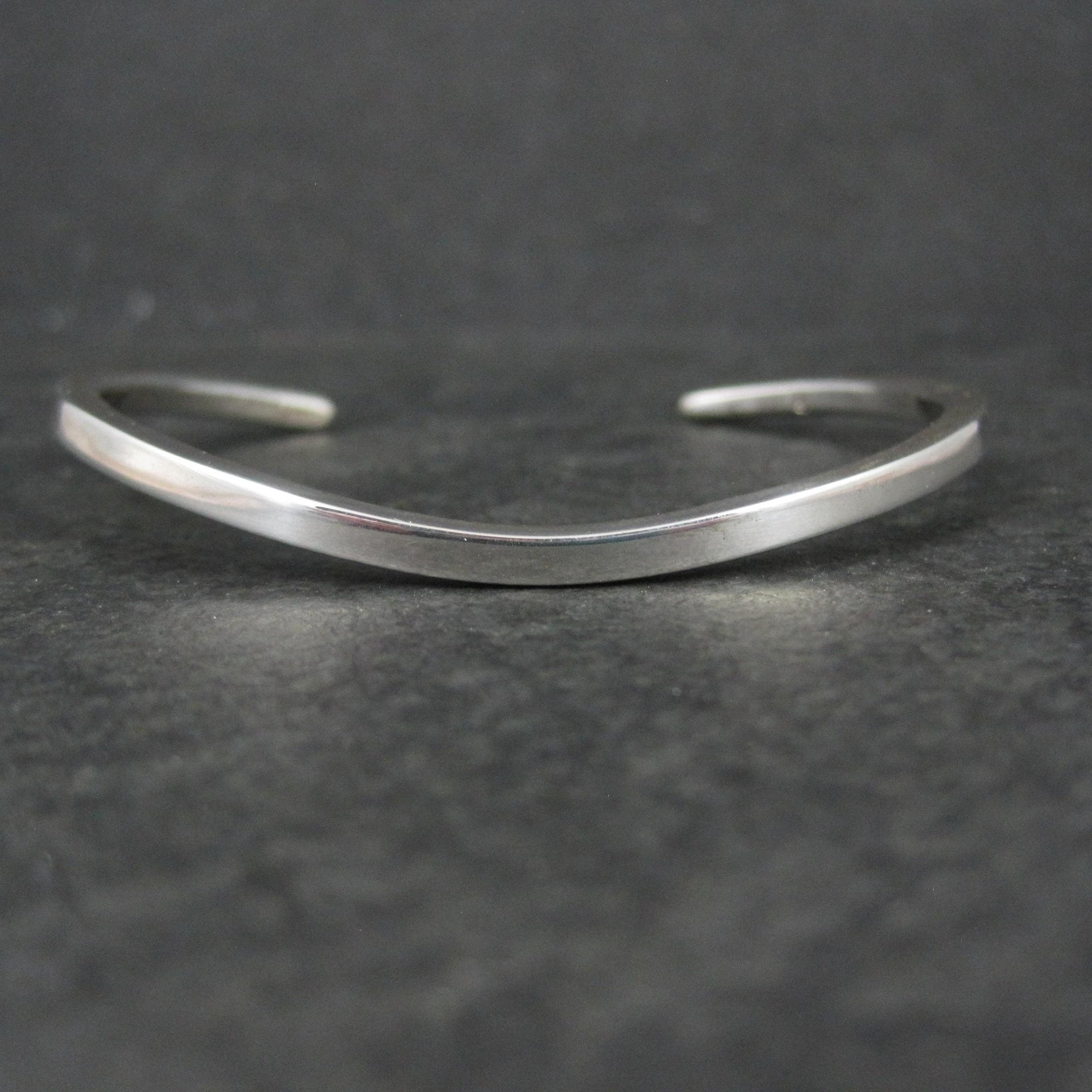 Southwestern Sterling Sweater Cuff Bracelet Simple Silver 6.25 Inches