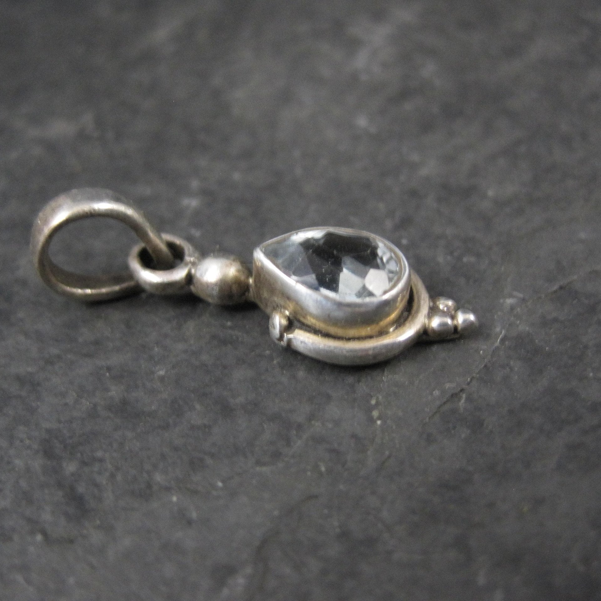 Small Sterling Blue Topaz Pendant