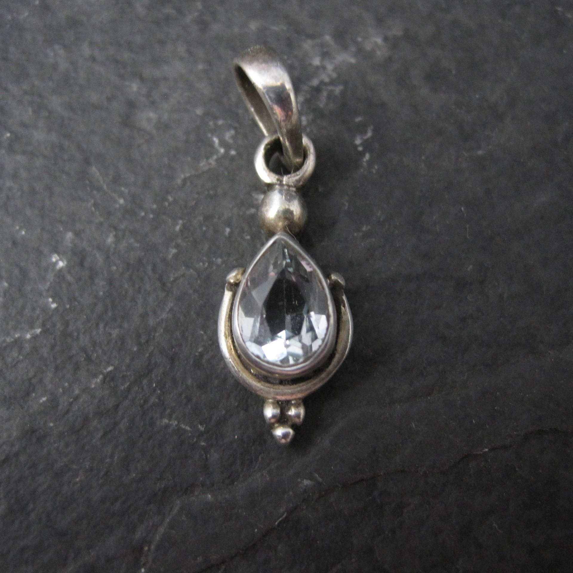 Small Sterling Blue Topaz Pendant