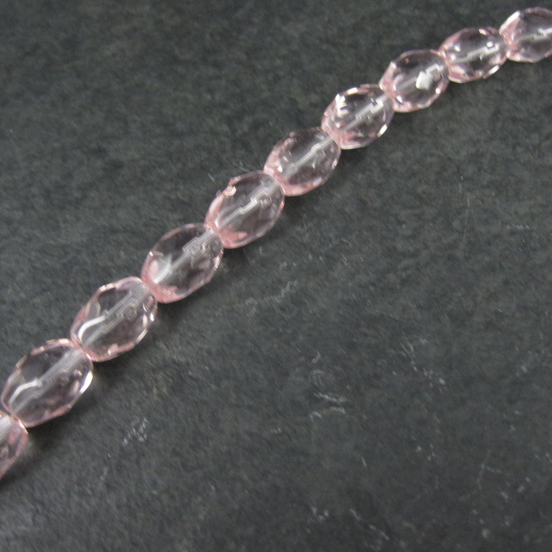 Faceted Pink Glass Beads 8x11mm Bliss Beads