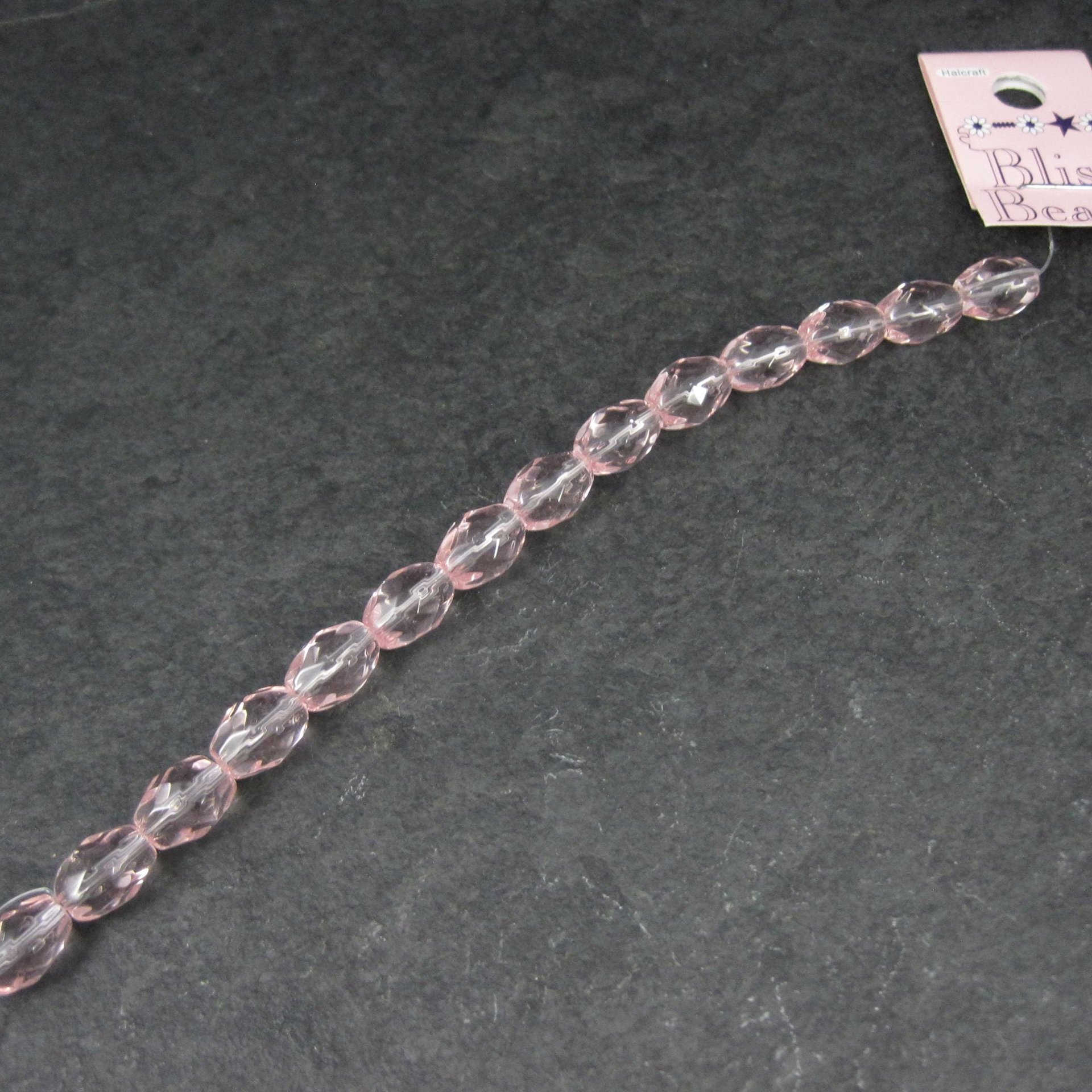 Faceted Pink Glass Beads 8x11mm Bliss Beads