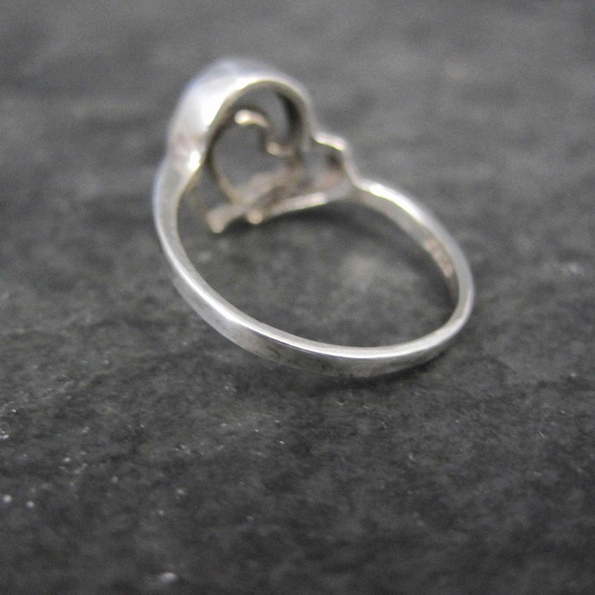 Vintage Sterling Double Heart Ring Size 6.5