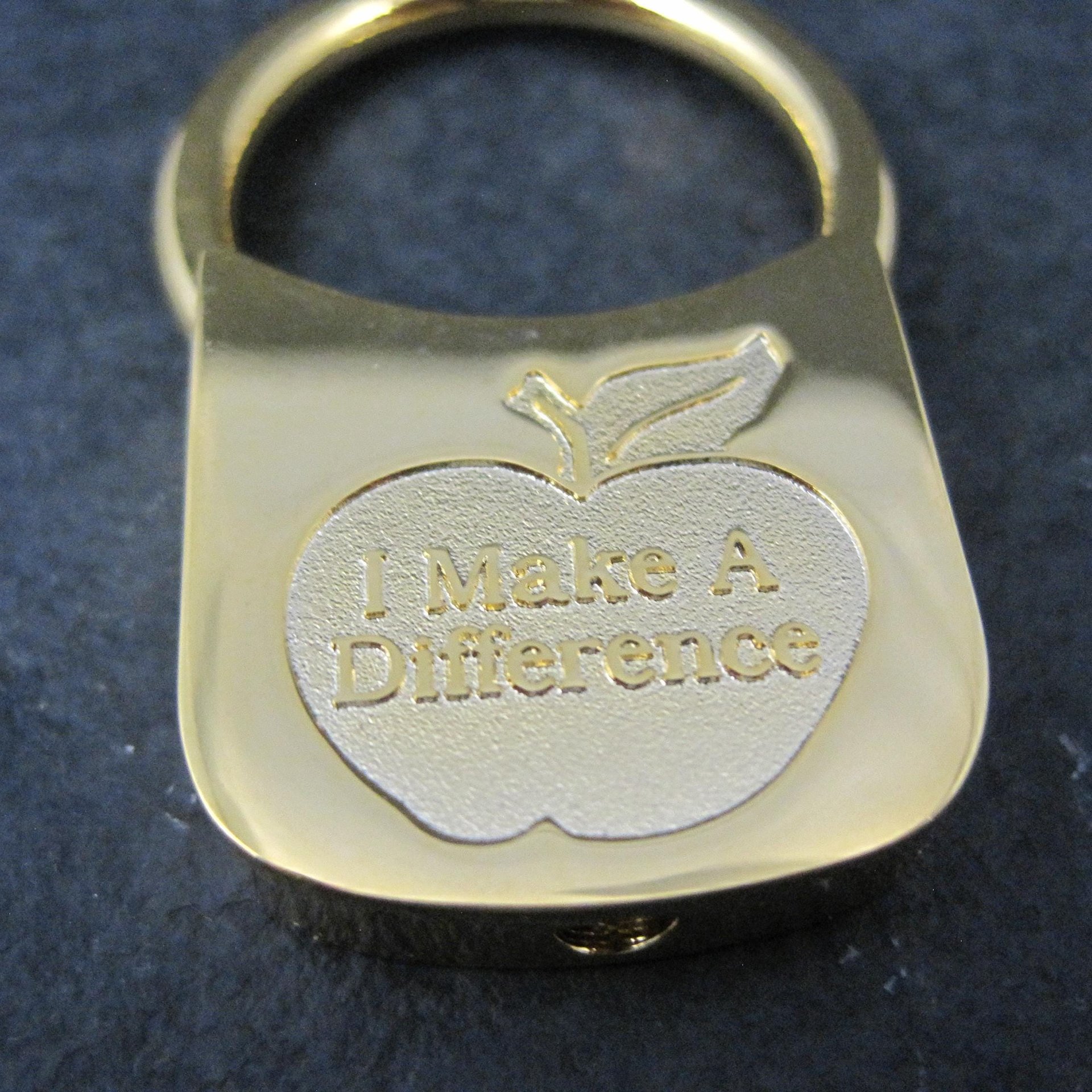 Vintage Teacher Keychain I Make A Difference New Old Stock 1980s Key Ring
