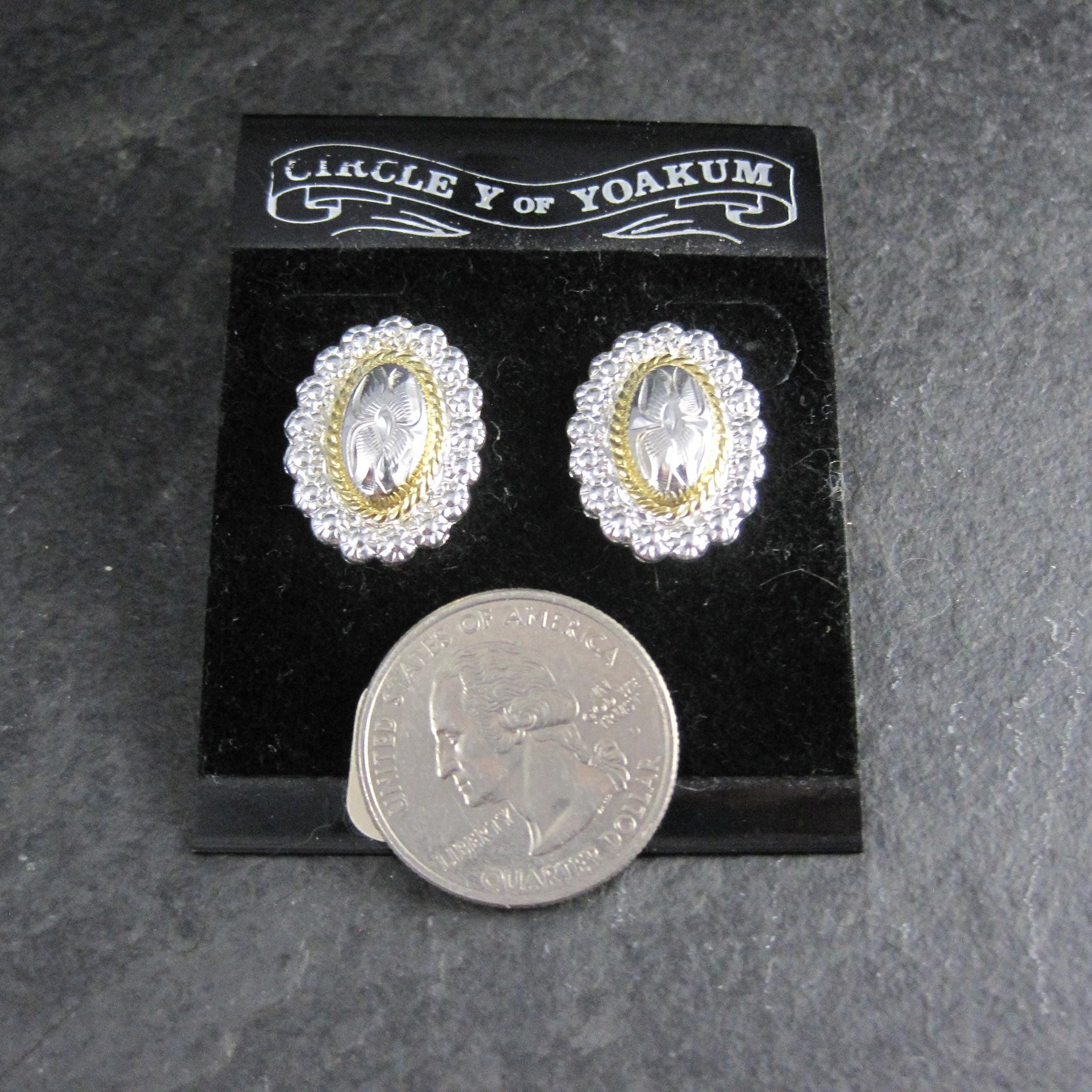 Vintage Western Circle Y of Yoakum Earrings