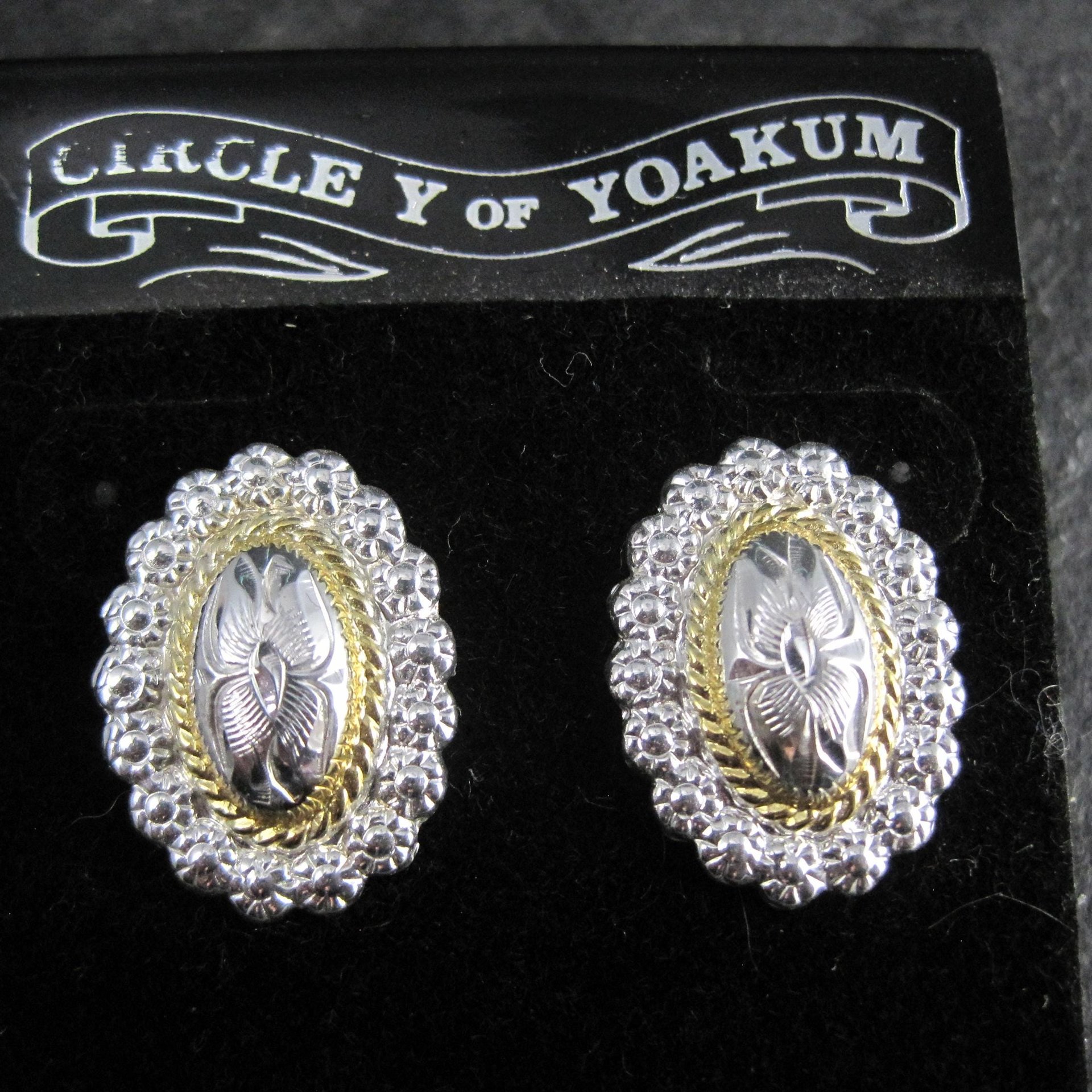 Vintage Western Circle Y of Yoakum Earrings