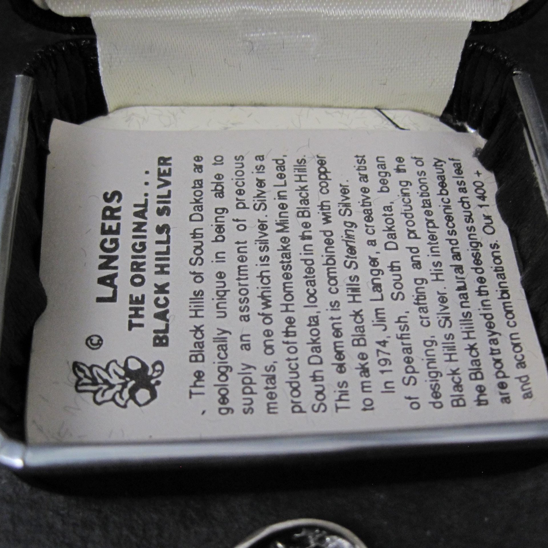 Estate Black Hills Silver Flower Pendant Necklace Langers