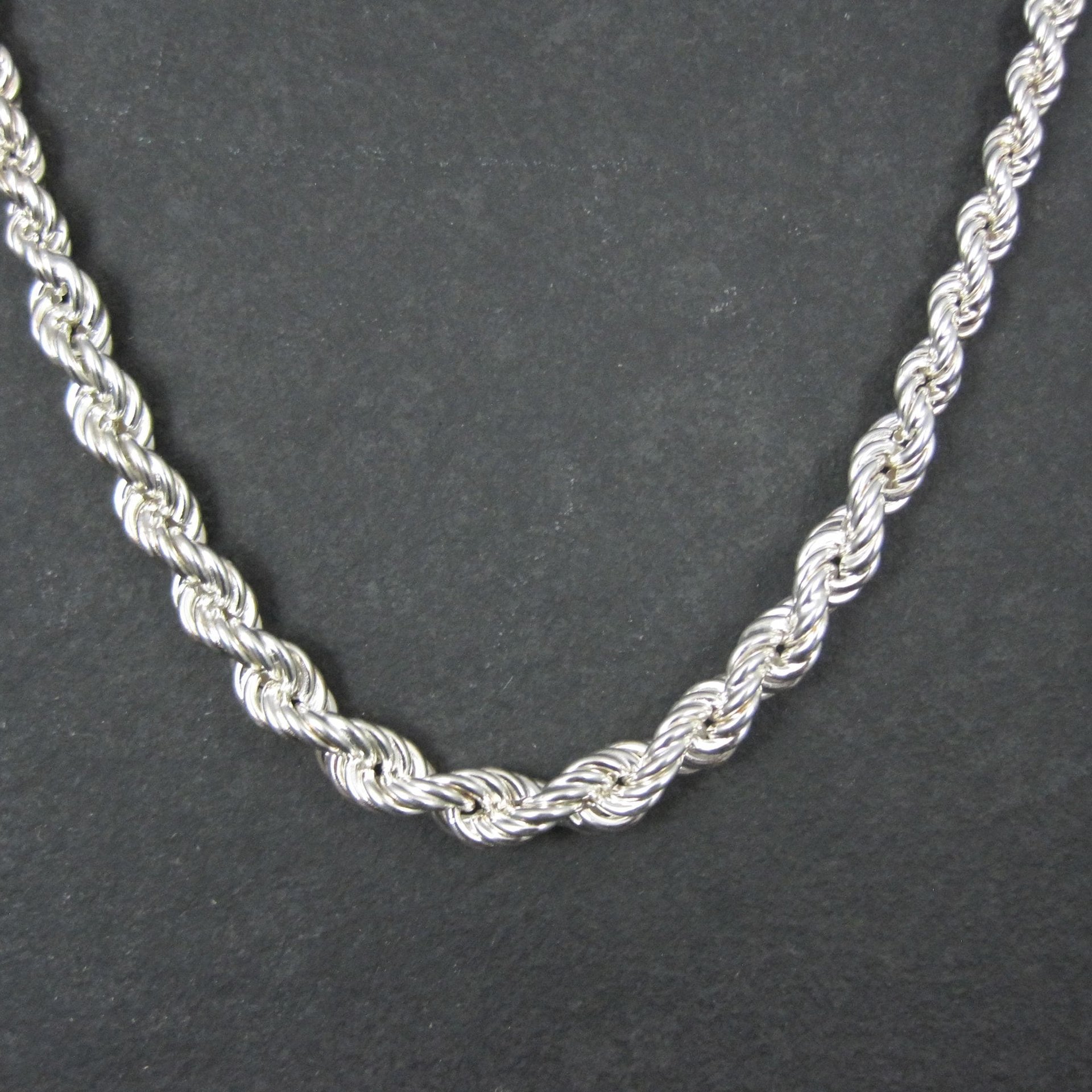 Graduated Twisted Rope Chain 17.5 Inches Italian Sterling Silver