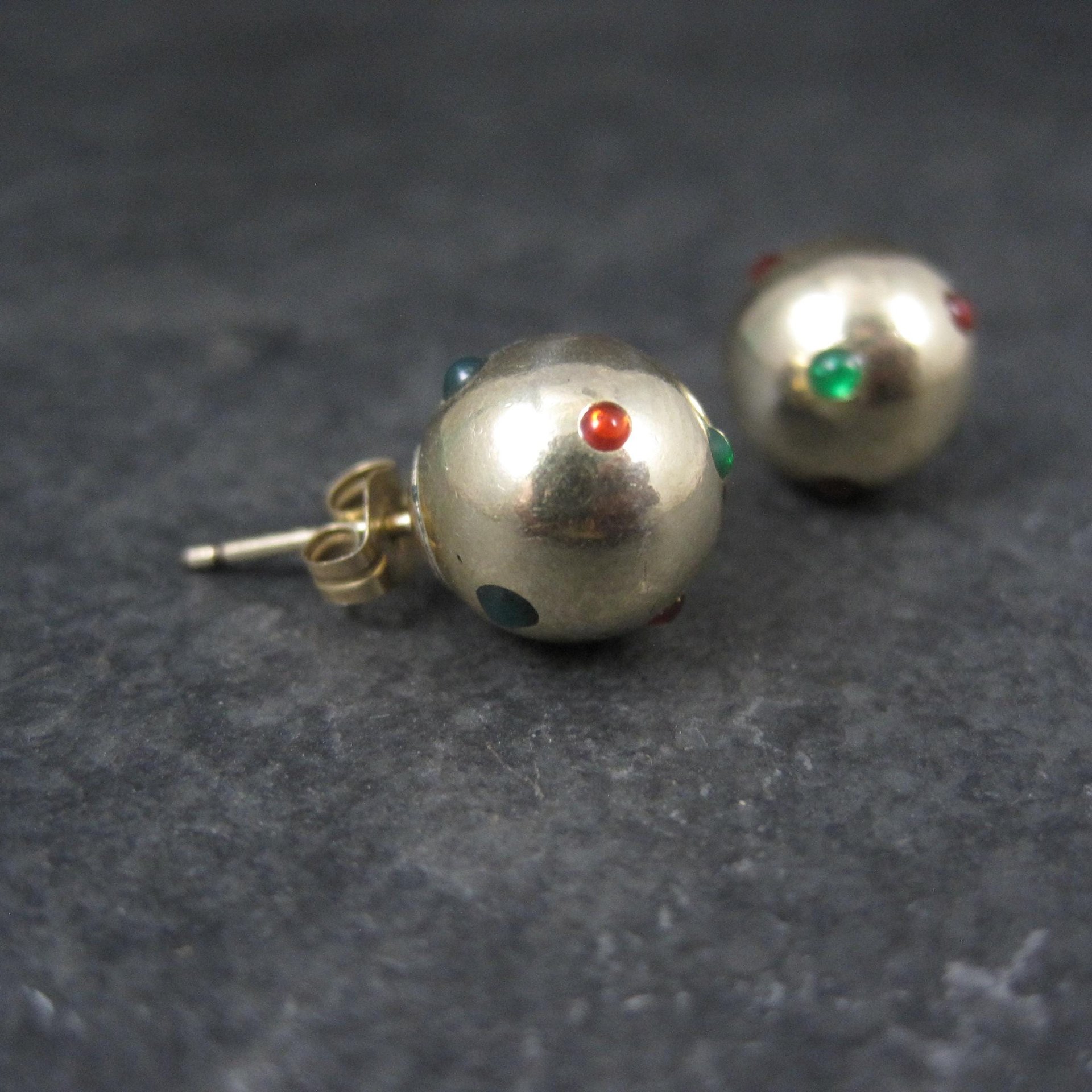 Large Yellow Gold Ball Stud Earrings 10MM 14K Gold Filled