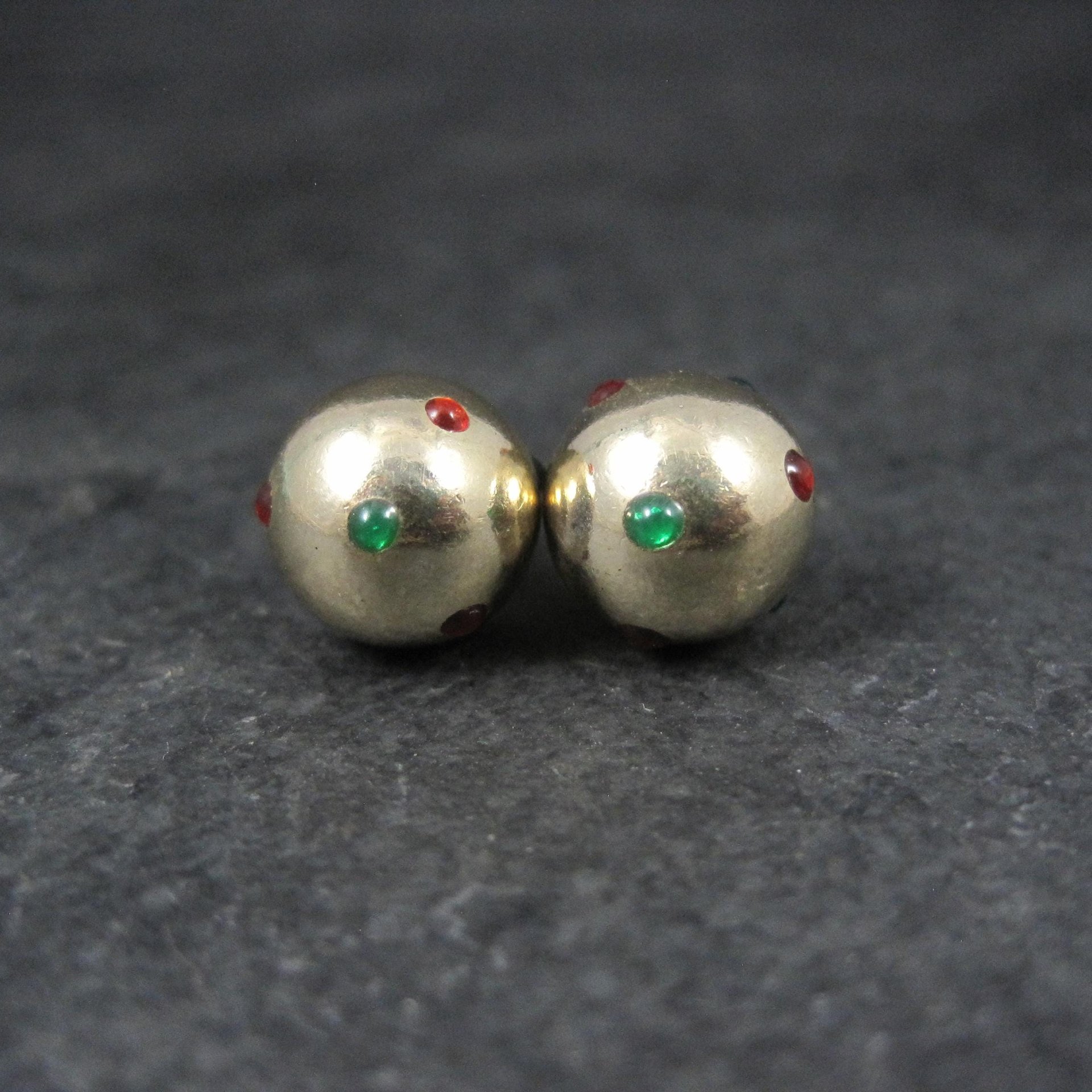 Large Yellow Gold Ball Stud Earrings 10MM 14K Gold Filled