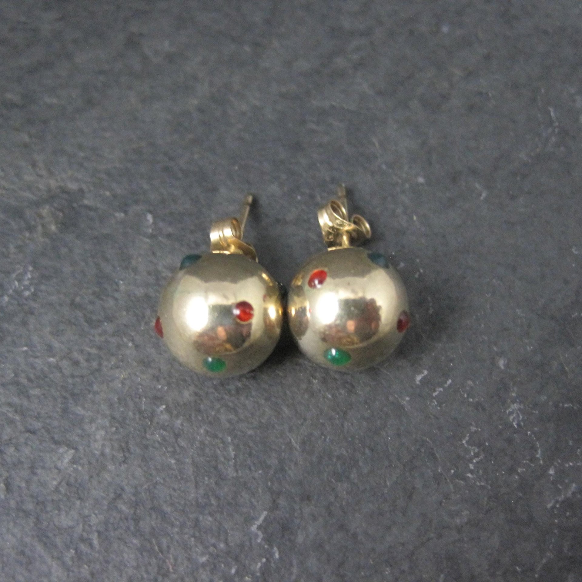 Large Yellow Gold Ball Stud Earrings 10MM 14K Gold Filled