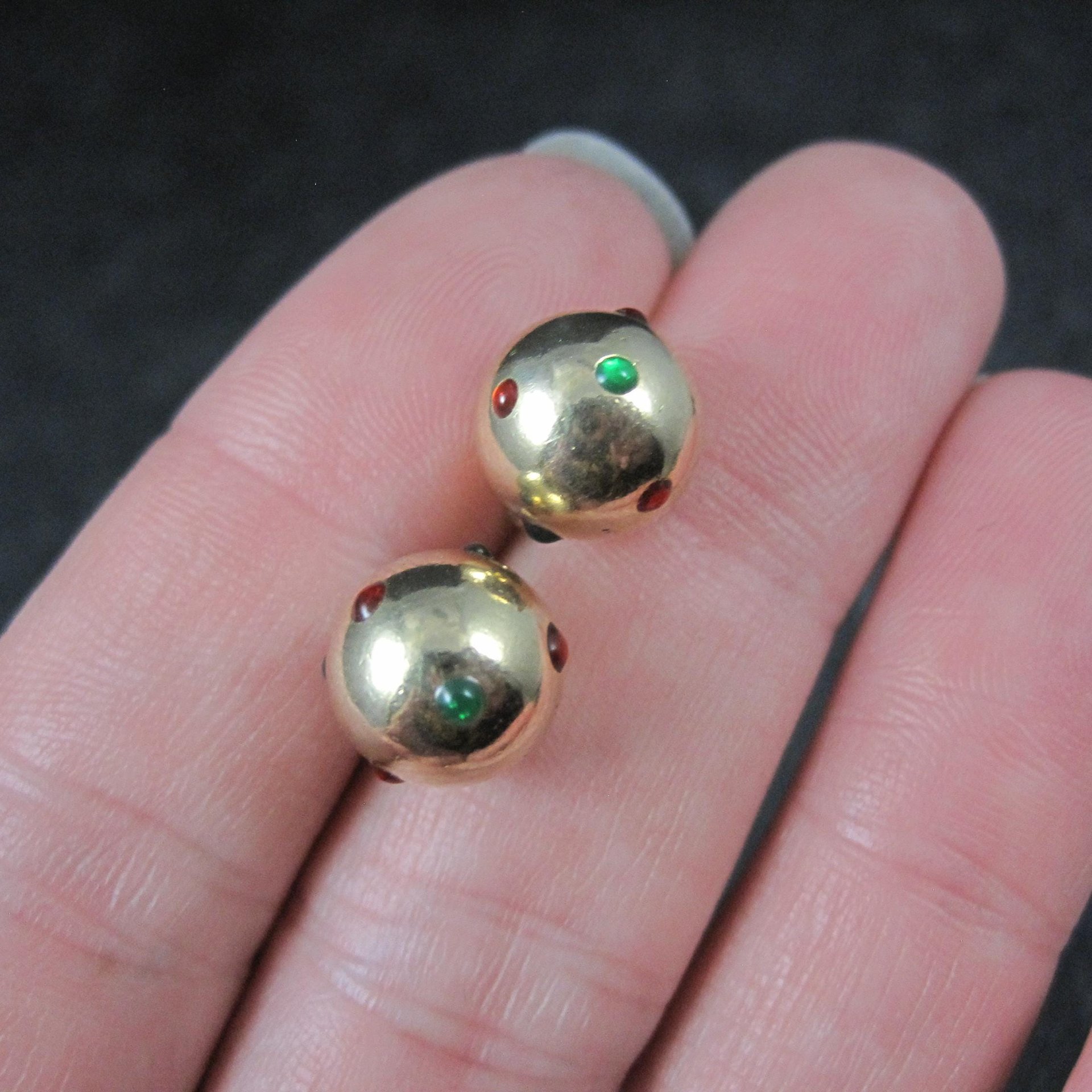 Large Yellow Gold Ball Stud Earrings 10MM 14K Gold Filled