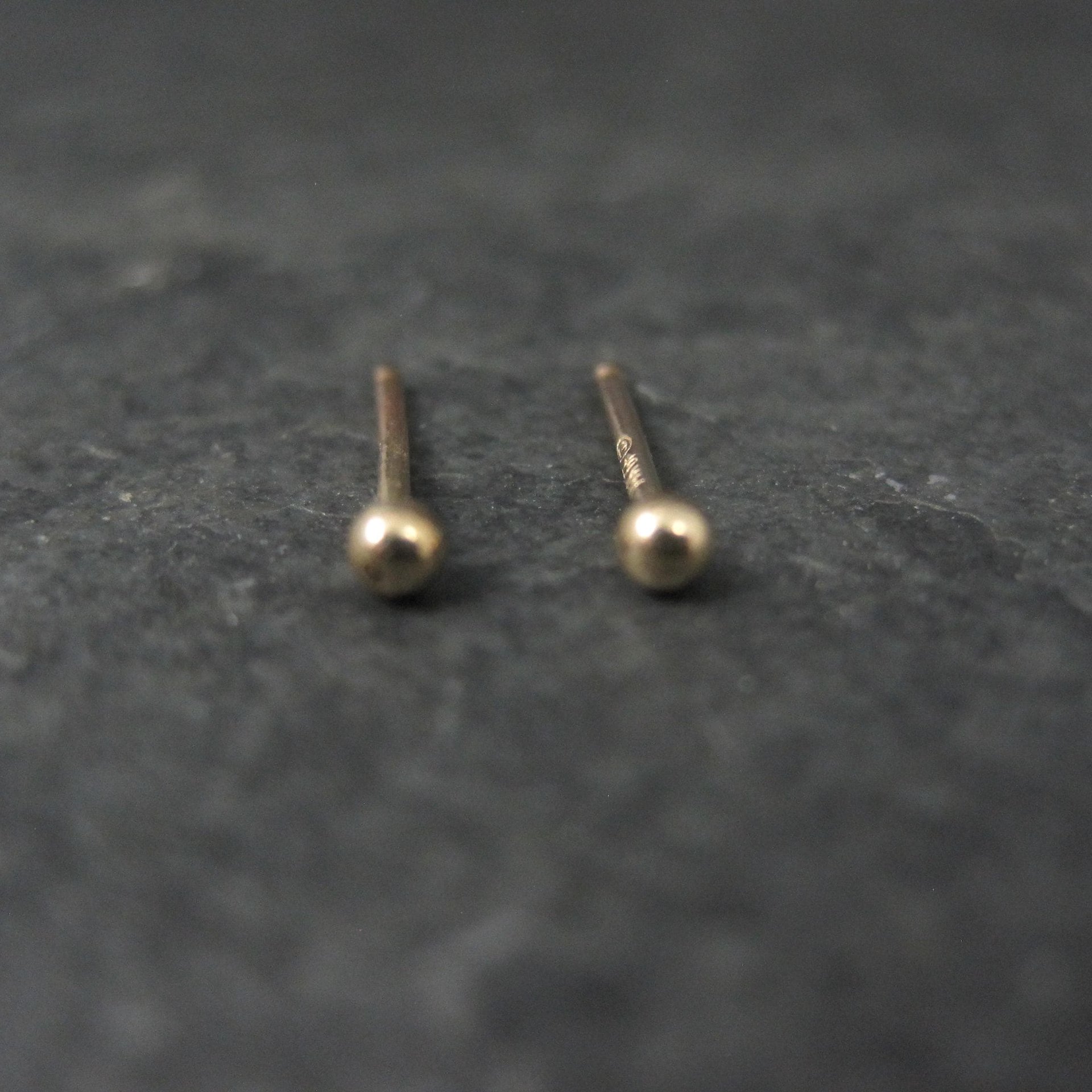 Tiny Vintage Ball Stud Earrings 14K Gold Filled New Old Stock