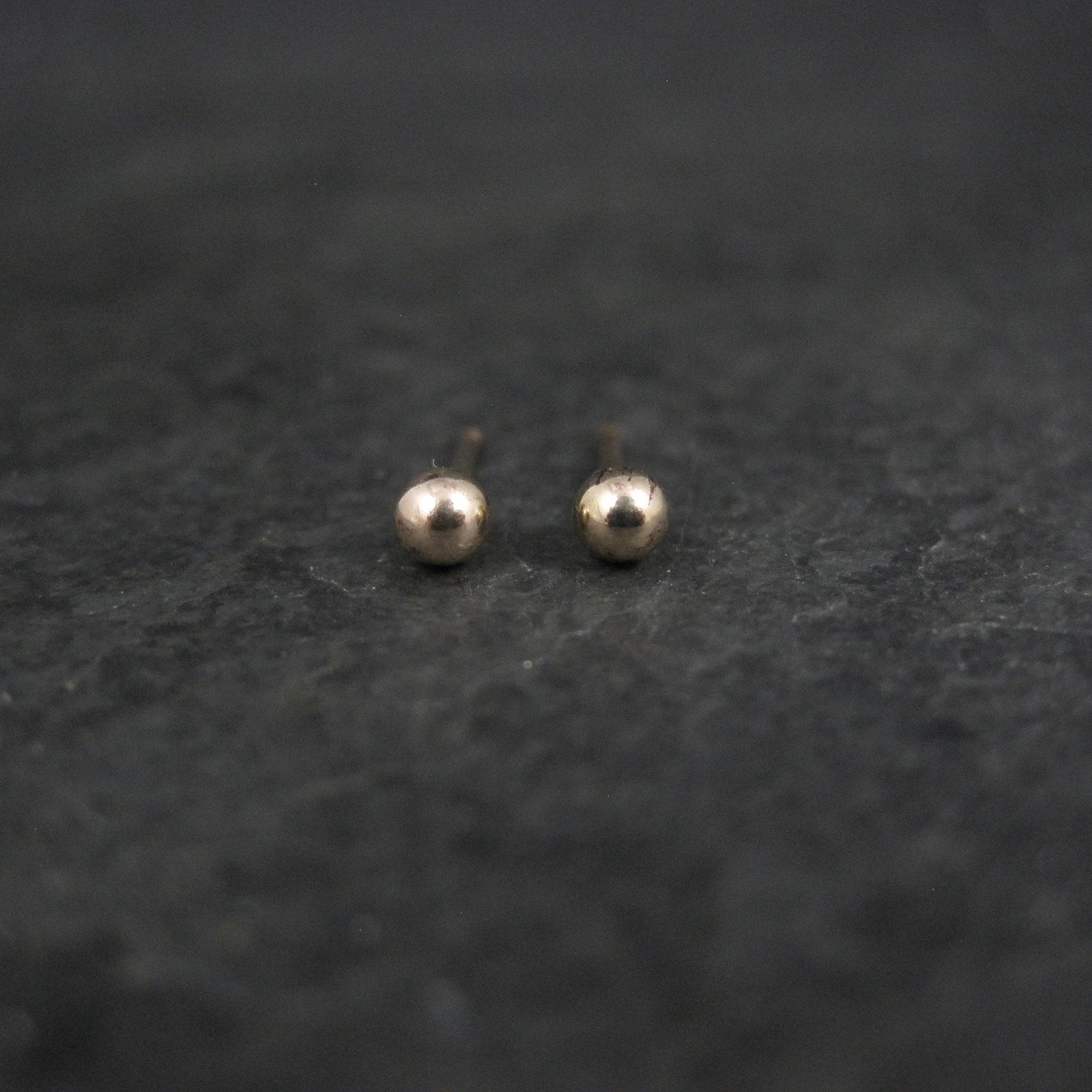 Vintage 3mm Gold Ball Stud Earrings 14K Gold Filled New Old Stock