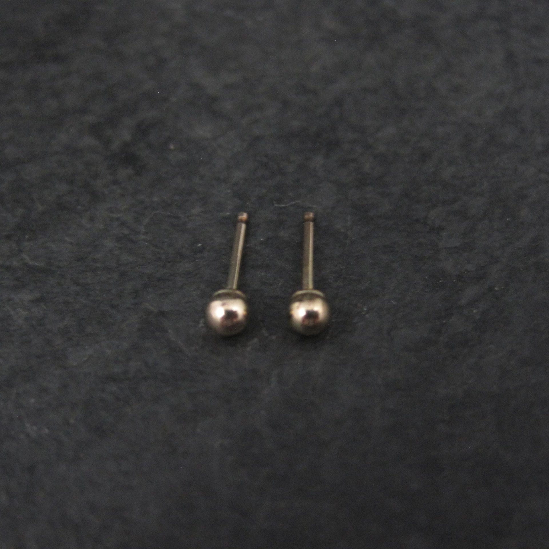 Vintage 3mm Gold Ball Stud Earrings 14K Gold Filled New Old Stock