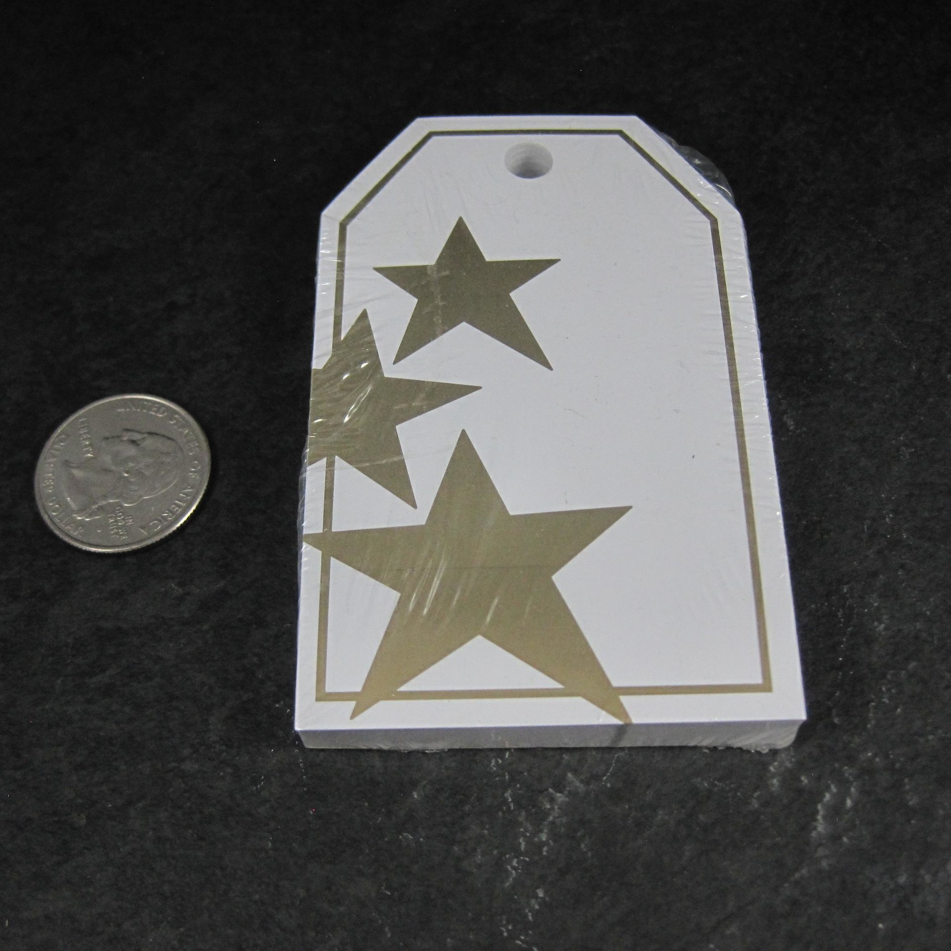 Gold Stars Glossy Gift Tags 2-1/4x3-1/2" Package of 50