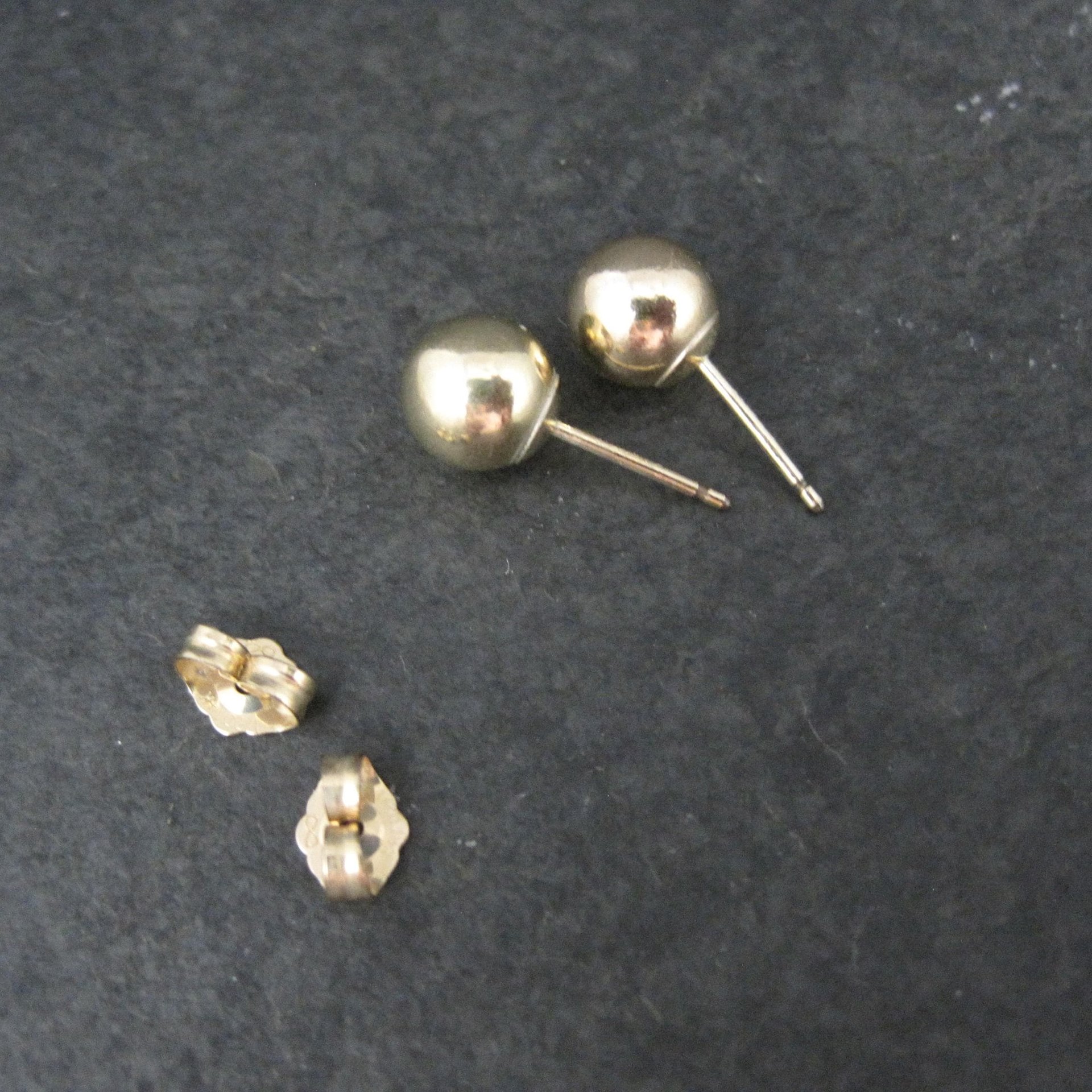 7mm Gold Ball Stud Earrings 14K Gold Filled New Old Stock