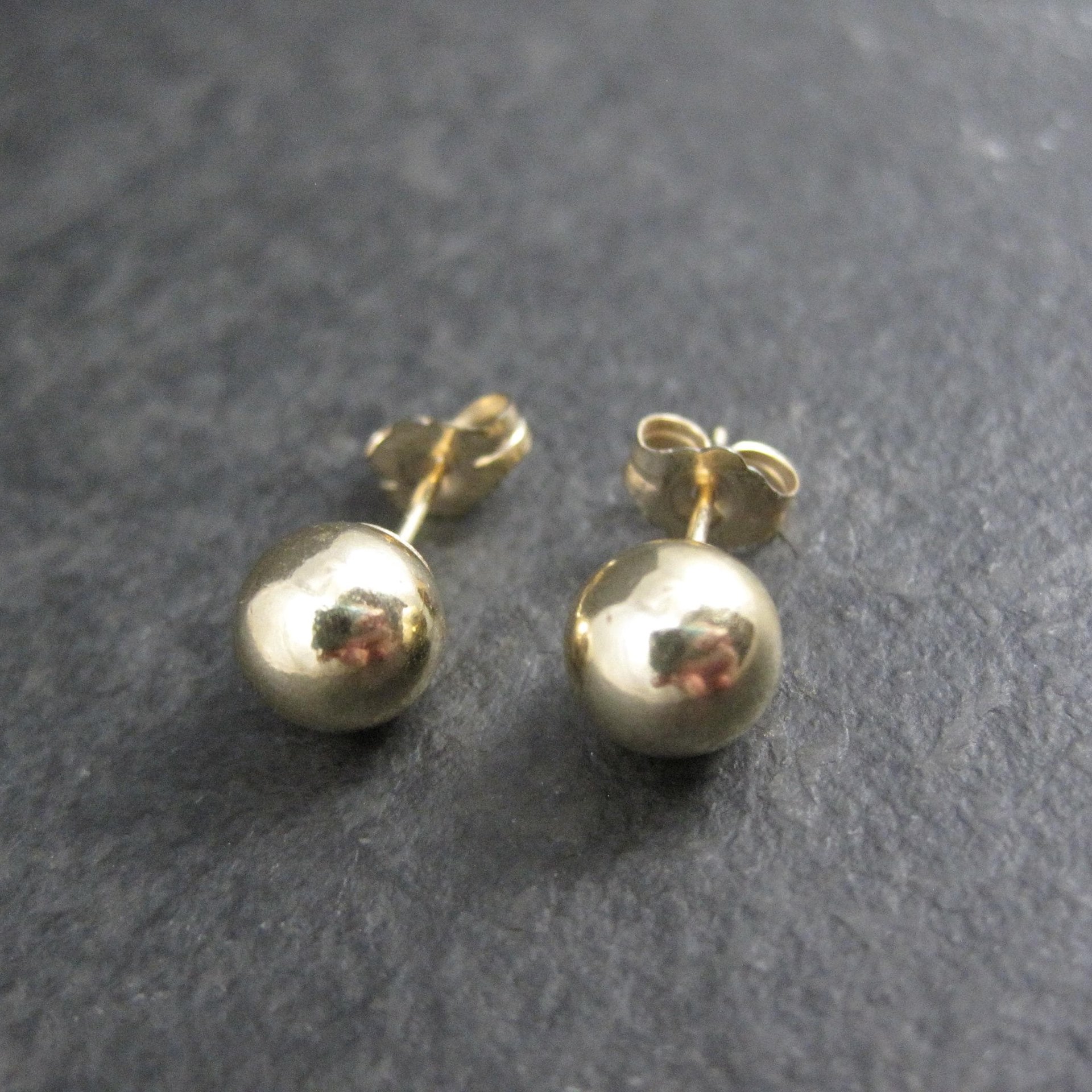 7mm Gold Ball Stud Earrings 14K Gold Filled New Old Stock