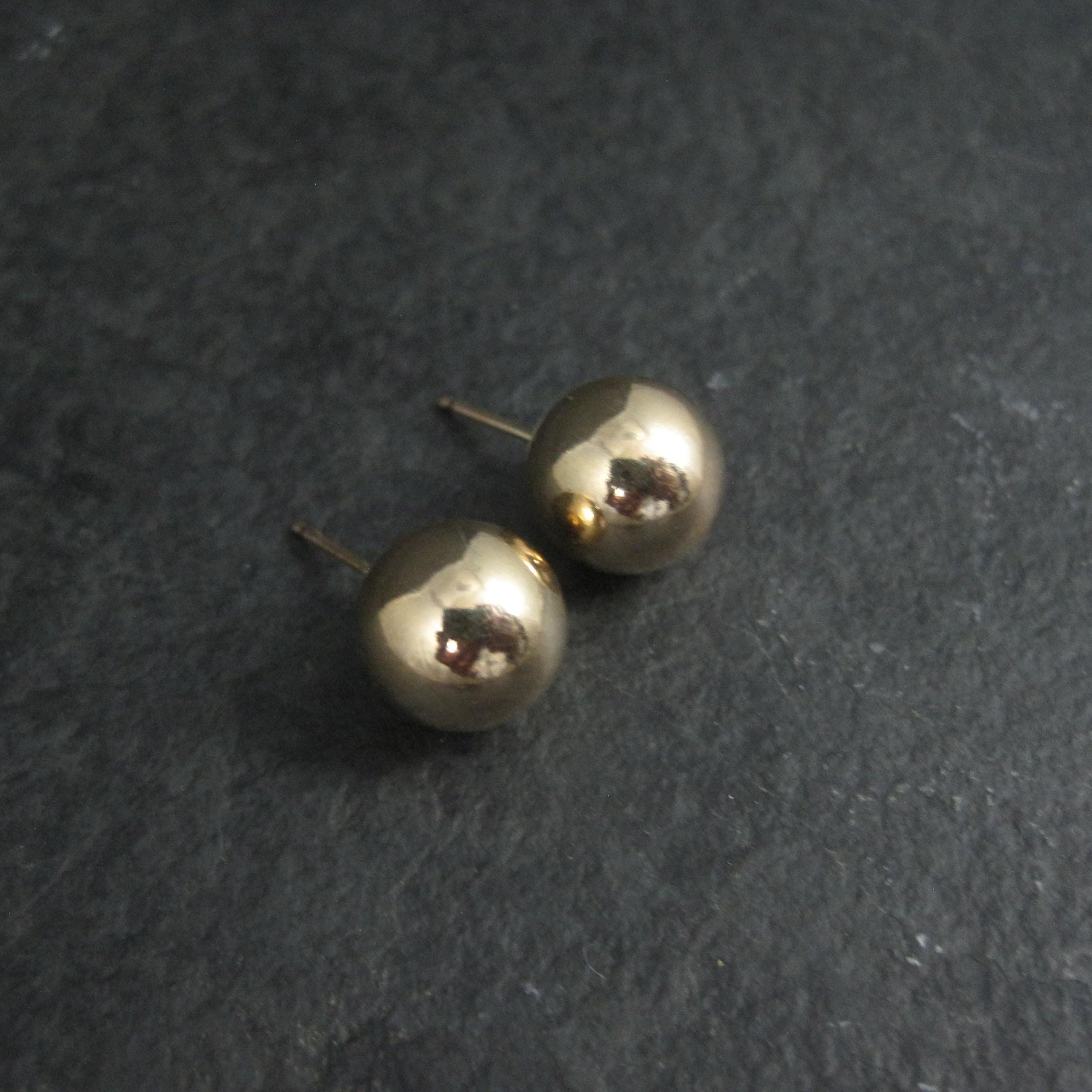 10mm Gold Ball Stud Earrings 14K Gold Filled New Old Stock