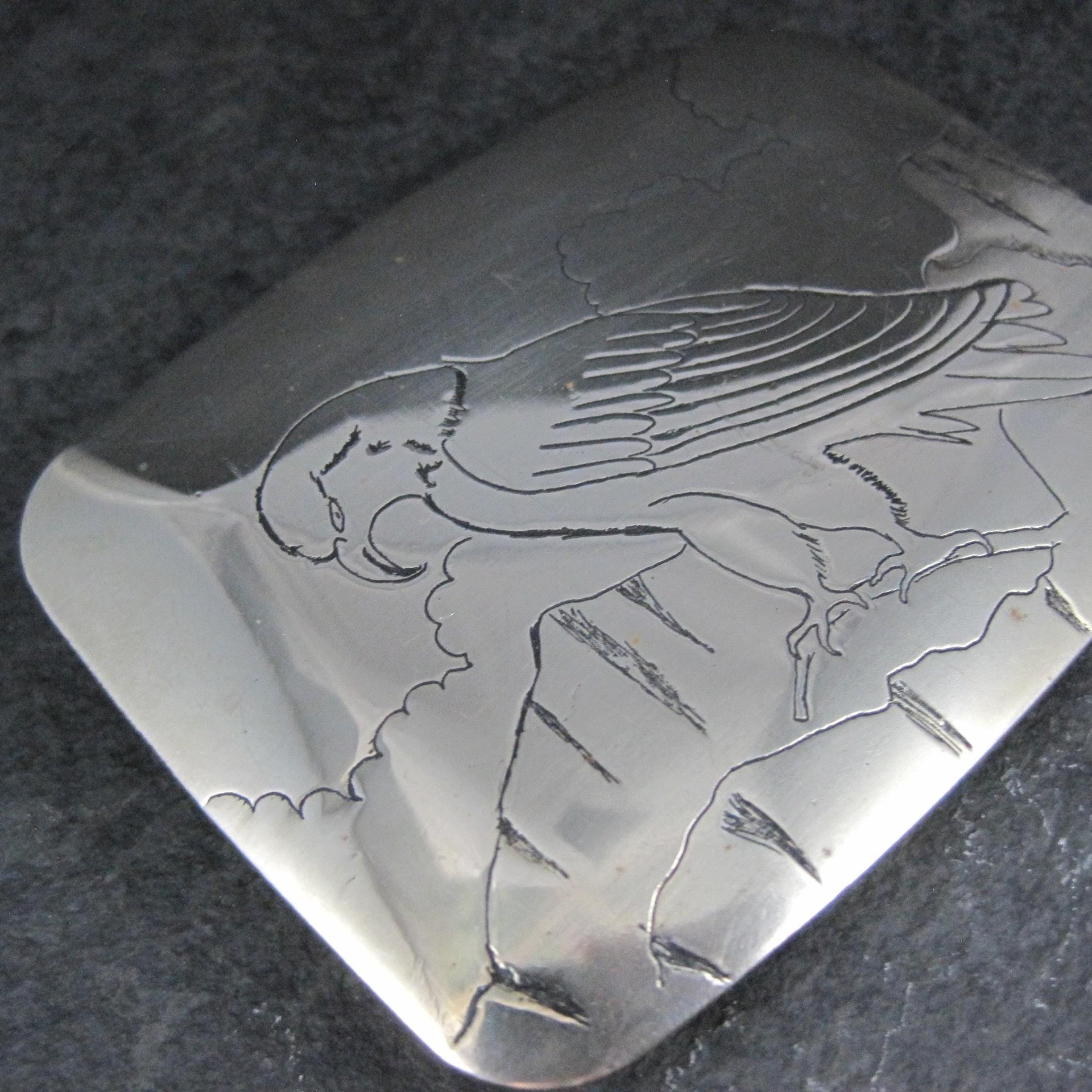 Vintage Eagle Belt Buckle 1980 Griff Southwestern Etched
