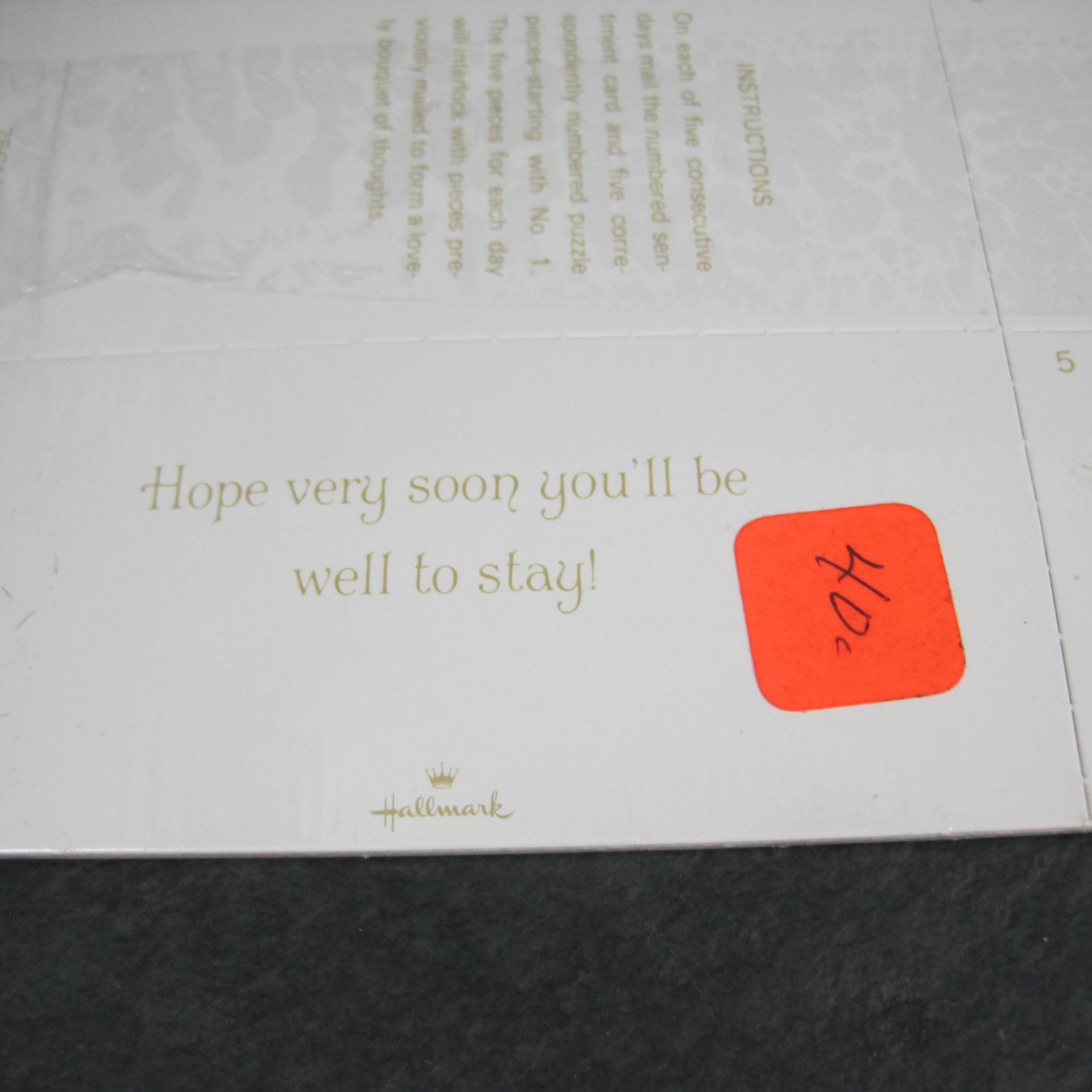Vintage 5 Day Get Well Puzzle Greeting Card Hallmark