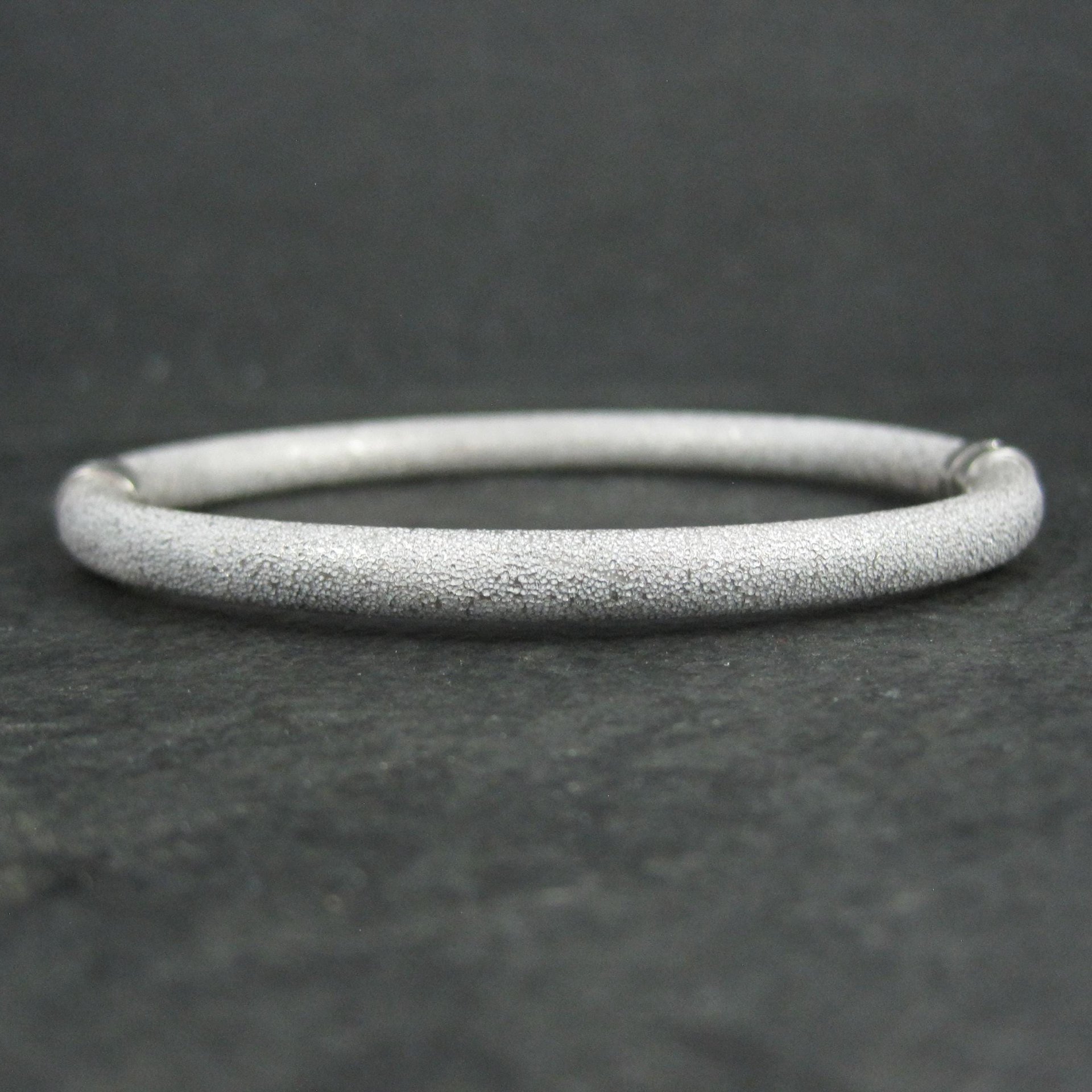 Textured Sterling Bangle Bracelet Italian Sterling Silver 7 Inches Estate Jewelry
