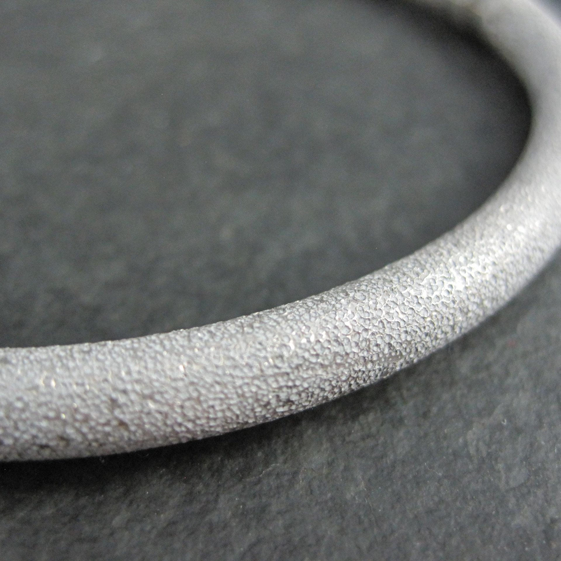 Textured Sterling Bangle Bracelet Italian Sterling Silver 7 Inches Estate Jewelry