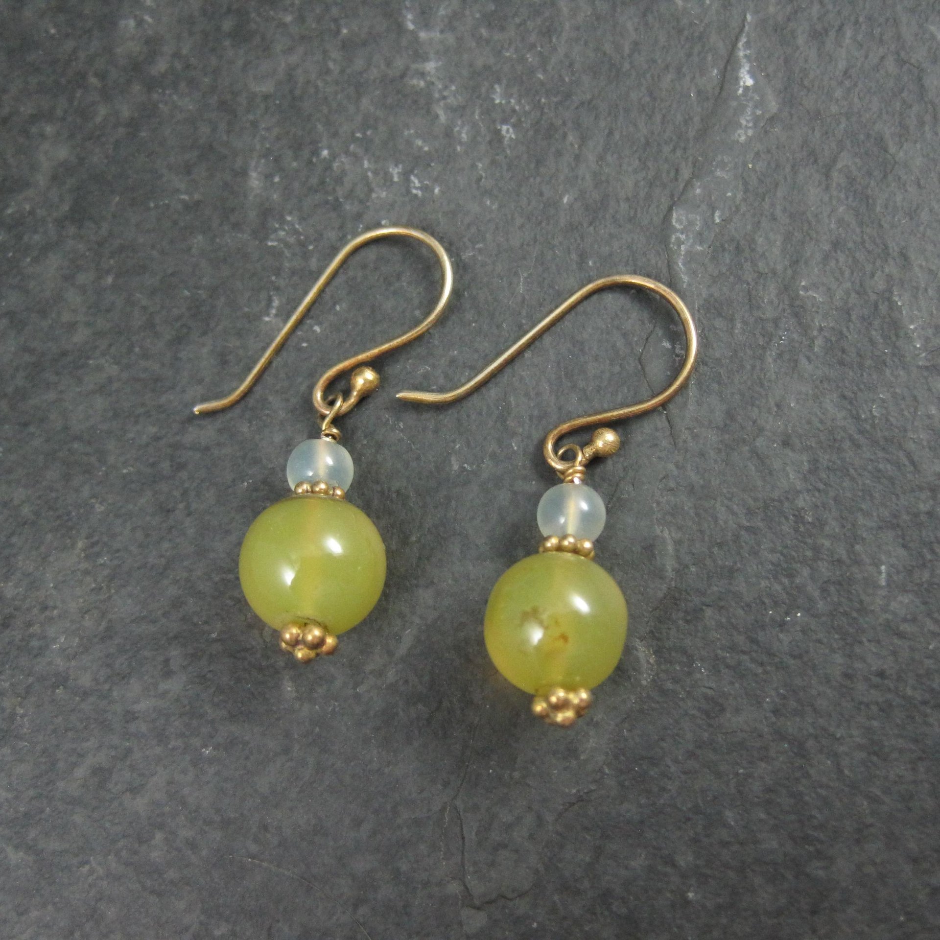 Yellow Quartz Dangle Earrings Gold Filled Earwires