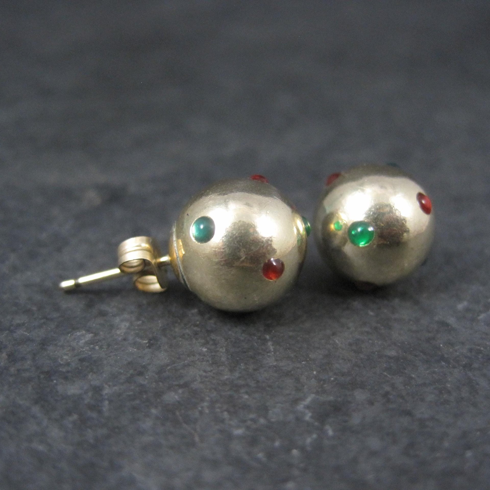 Large Yellow Gold Ball Stud Earrings 10MM 14K Gold Filled