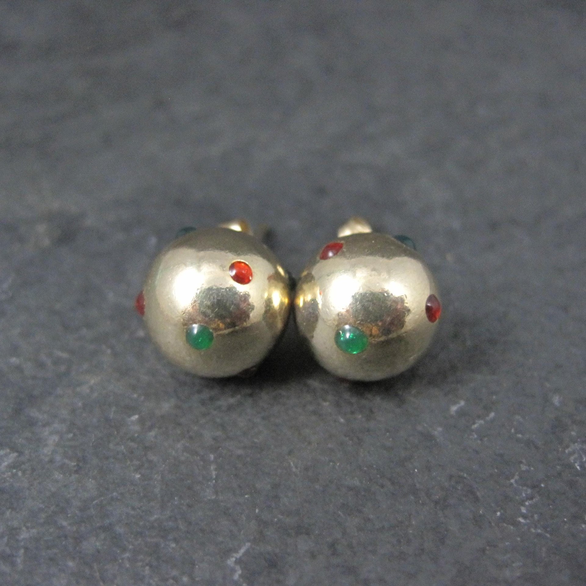 Large Yellow Gold Ball Stud Earrings 10MM 14K Gold Filled