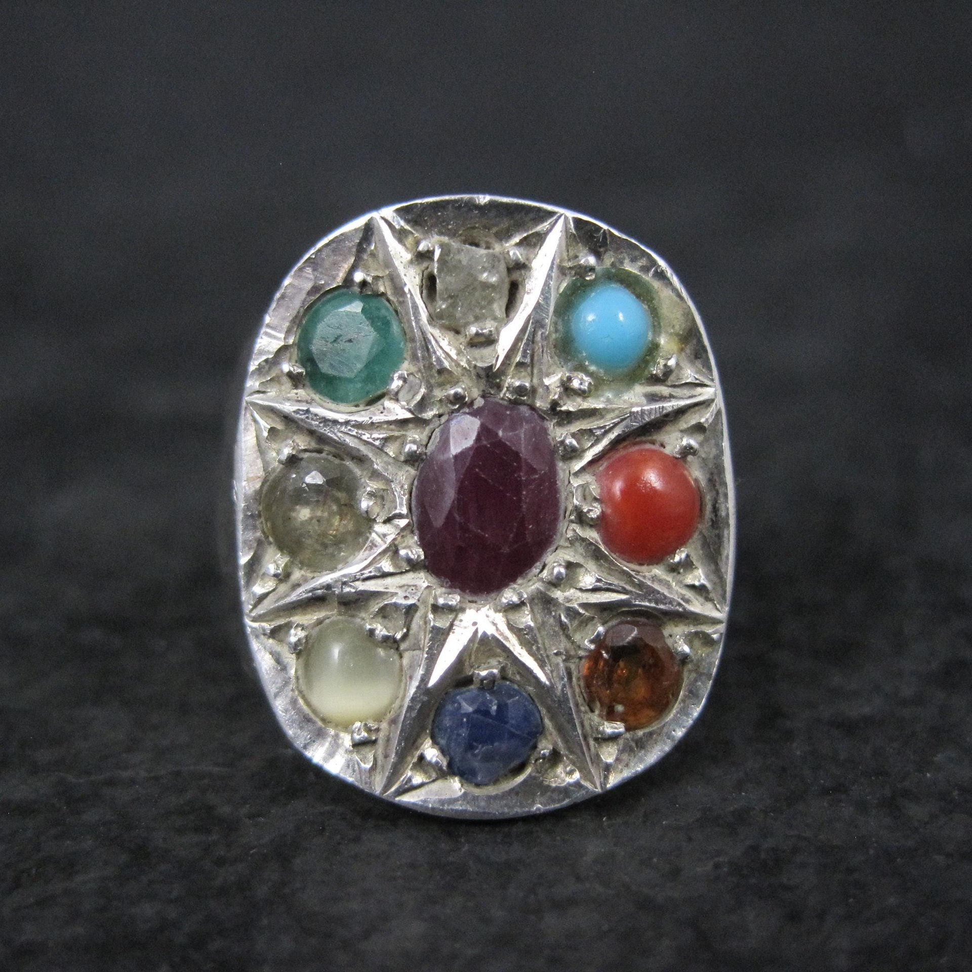 Navaratna Gemstone Ring Size 8