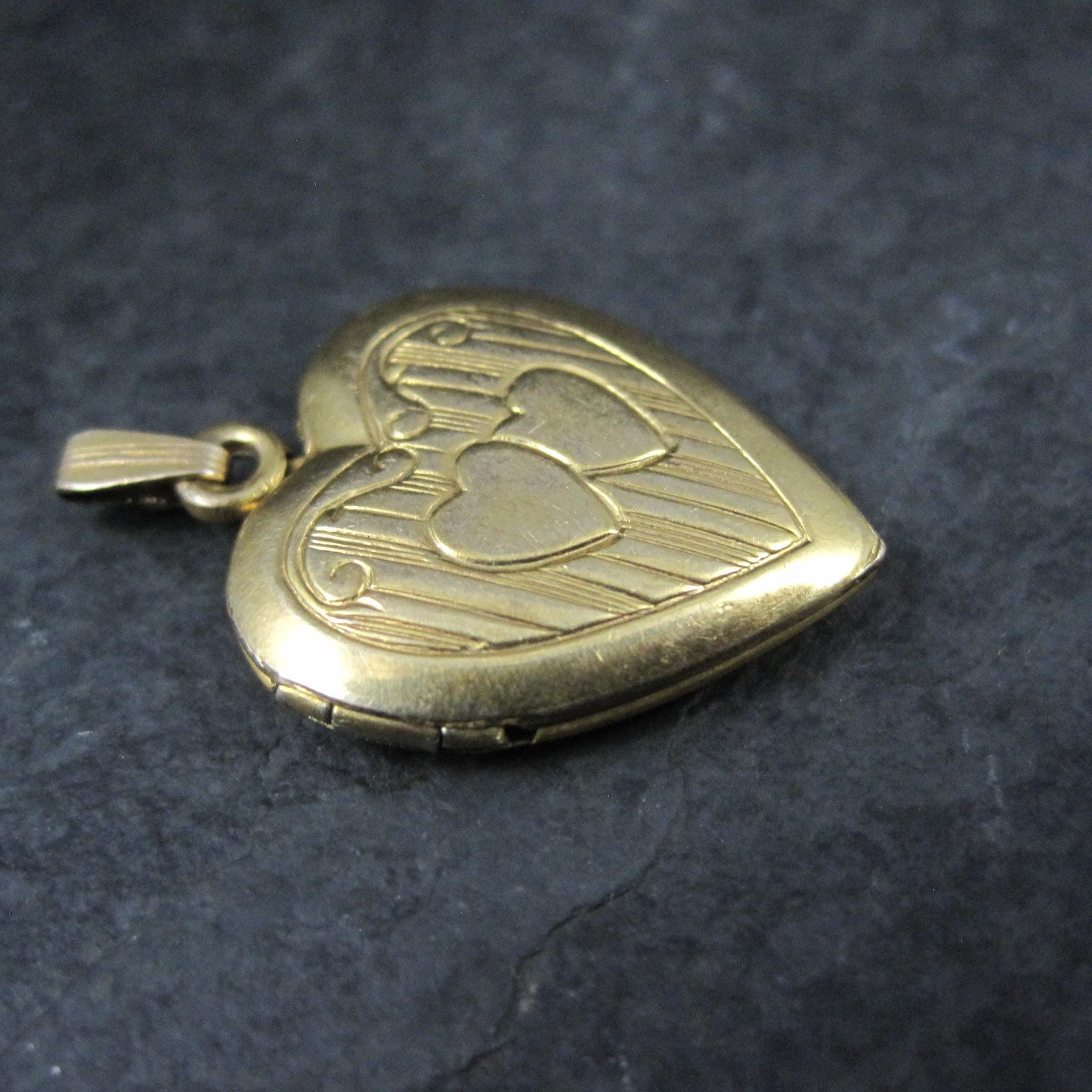 Vintage Heart Locket Pendant 12K Gold Filled