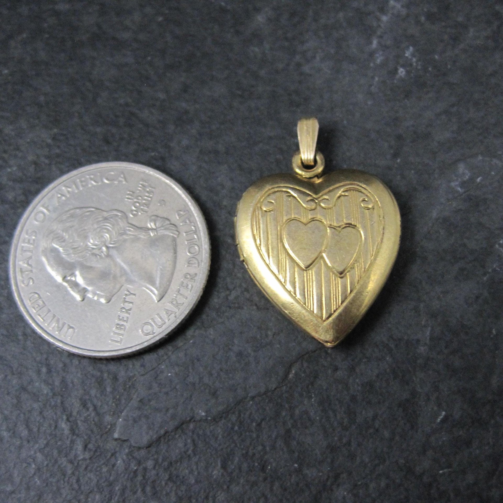 Vintage Heart Locket Pendant 12K Gold Filled