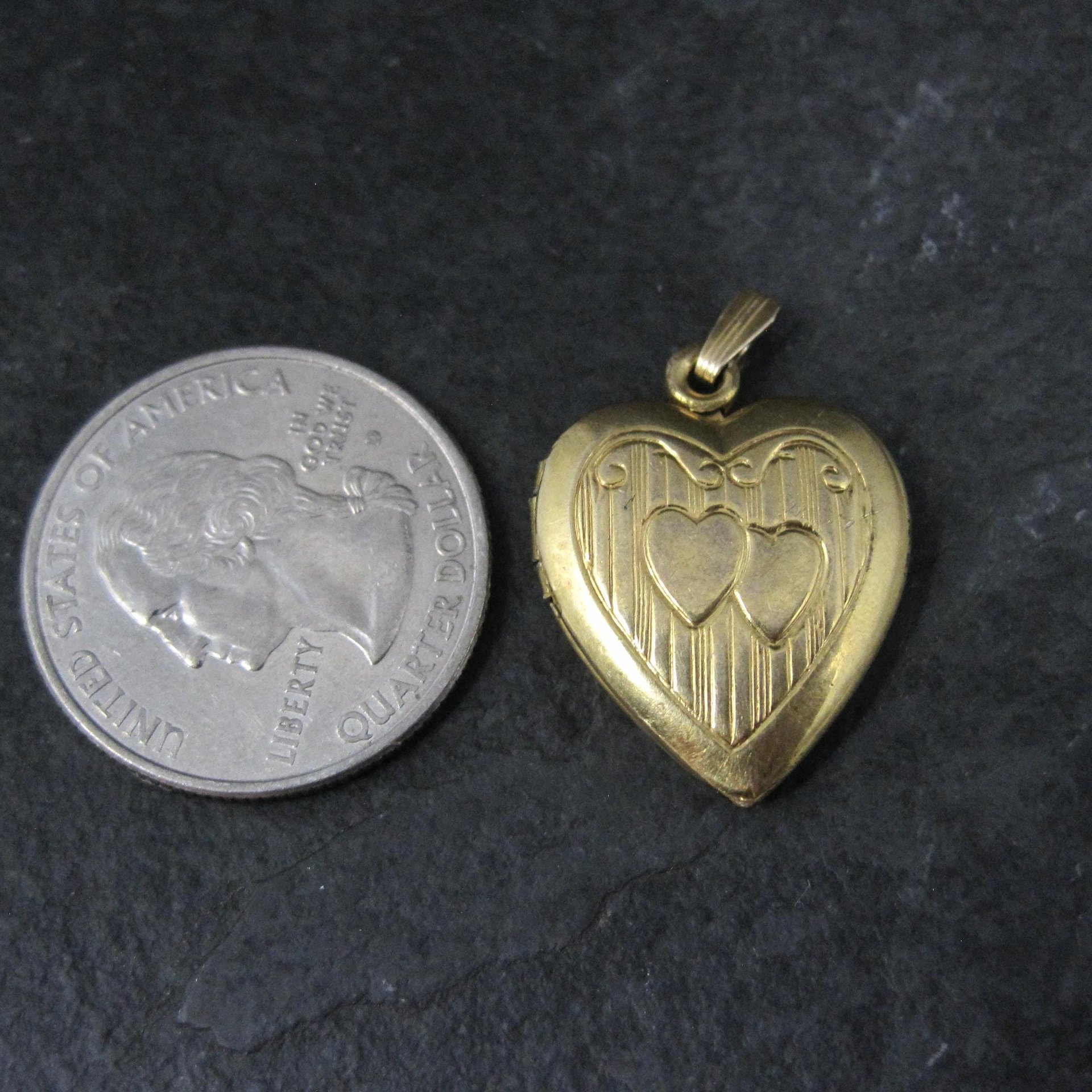 Vintage Heart Locket Pendant 12K Gold Filled