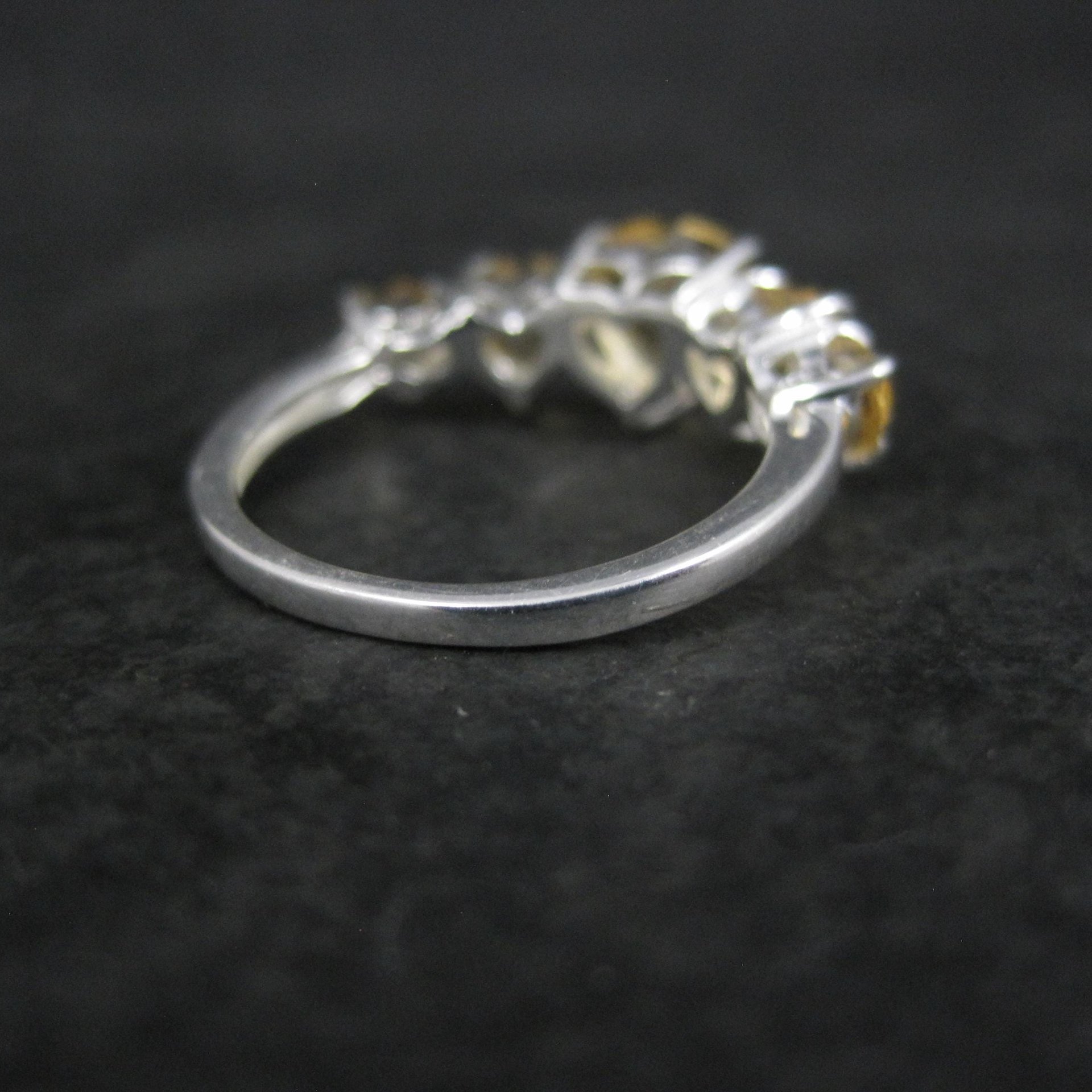 Estate Sterling Citrine Heart Ring Size 7.5 Chuck Clemency